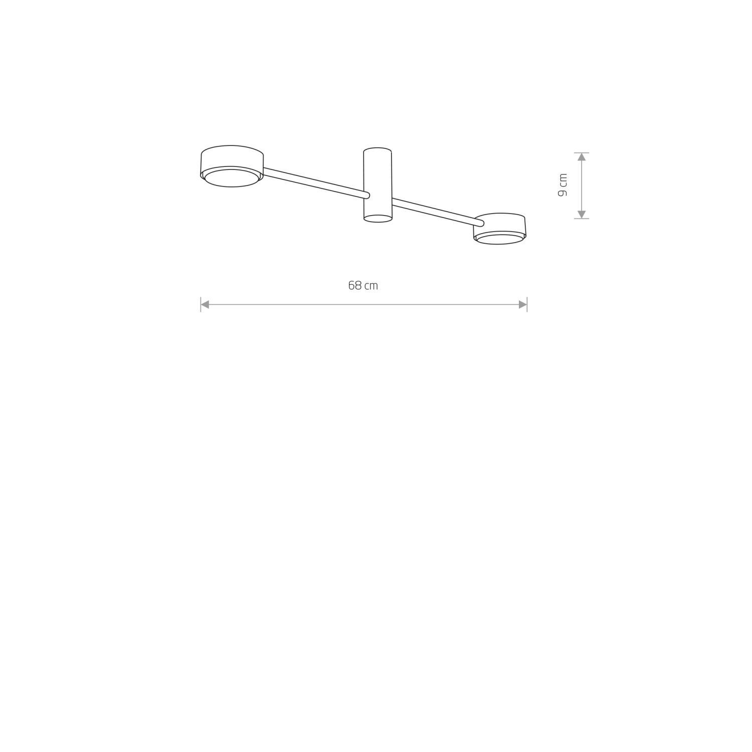 Deckenlampe 2-flammig Weiß GX53 Metall 68 cm lang