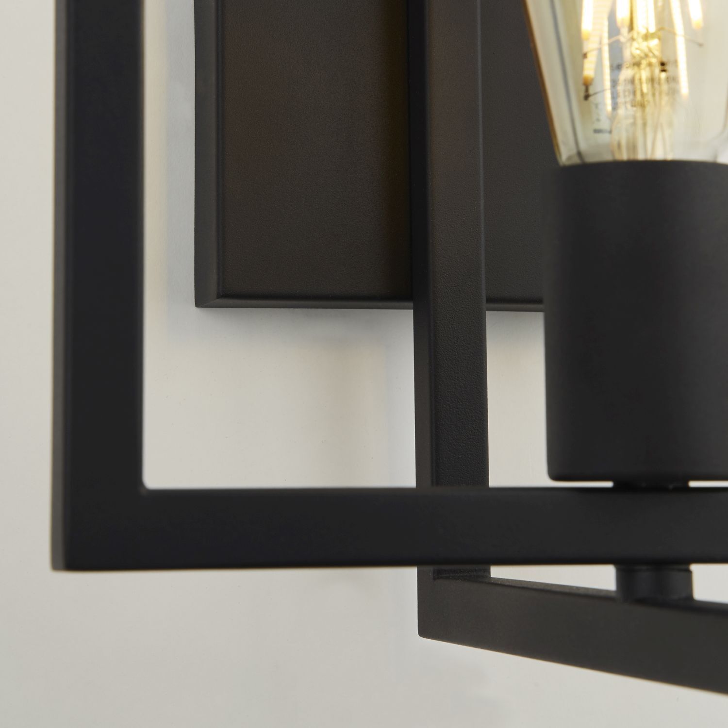 Wandleuchte E27 Schwarz Metall Retro Design DEAN