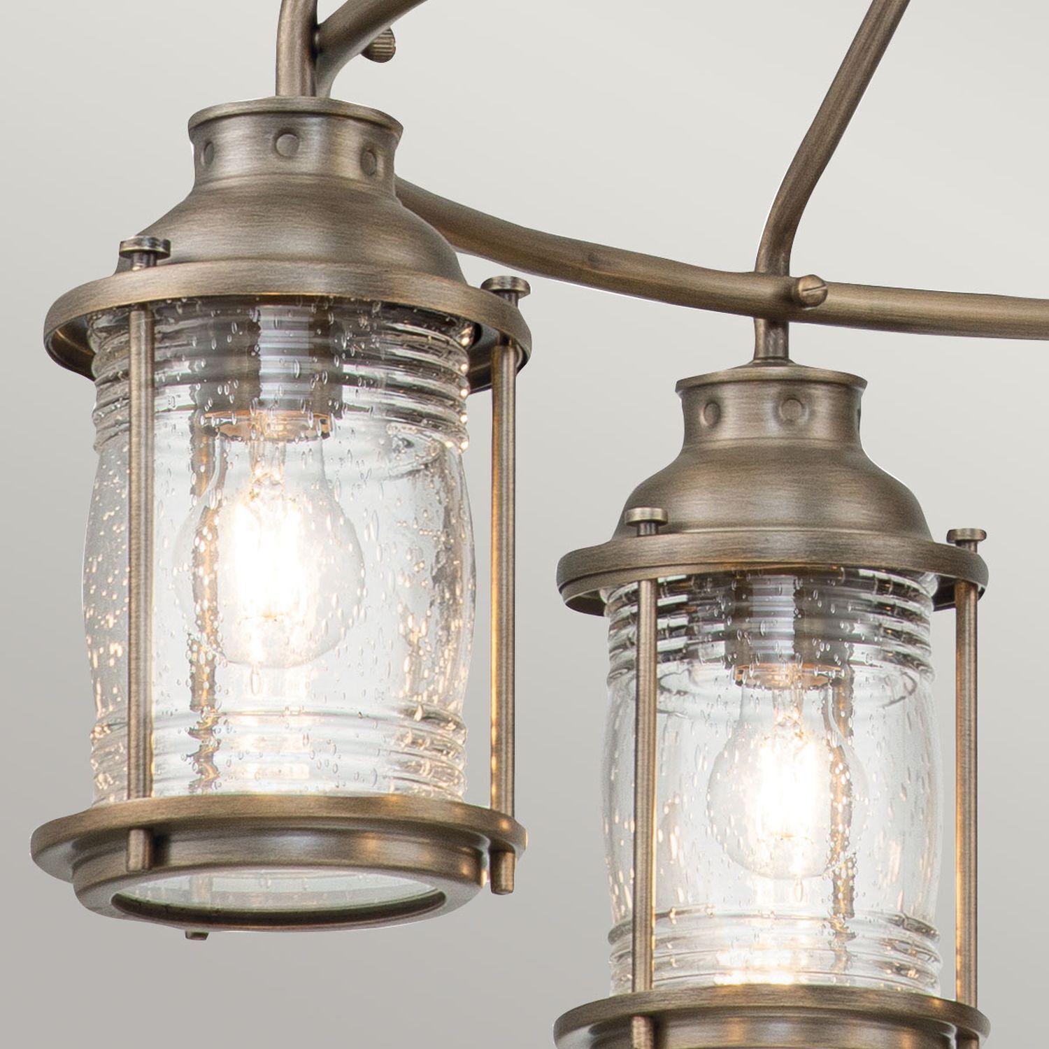 Hängelampe, Metall, Bronzefarben, Glas, Lichtquelle