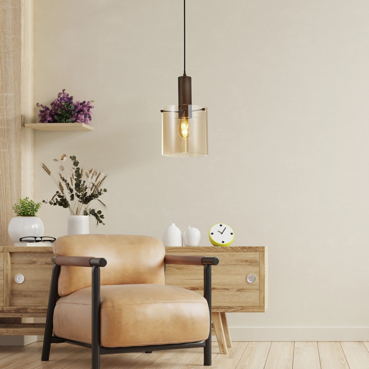 Retro Pendelleuchte Mit 3 Glas-Kugeln In Messing Antik – Höhenverstellbar Bis 1,5 M, Für Esszimmer Und Wohnbereich