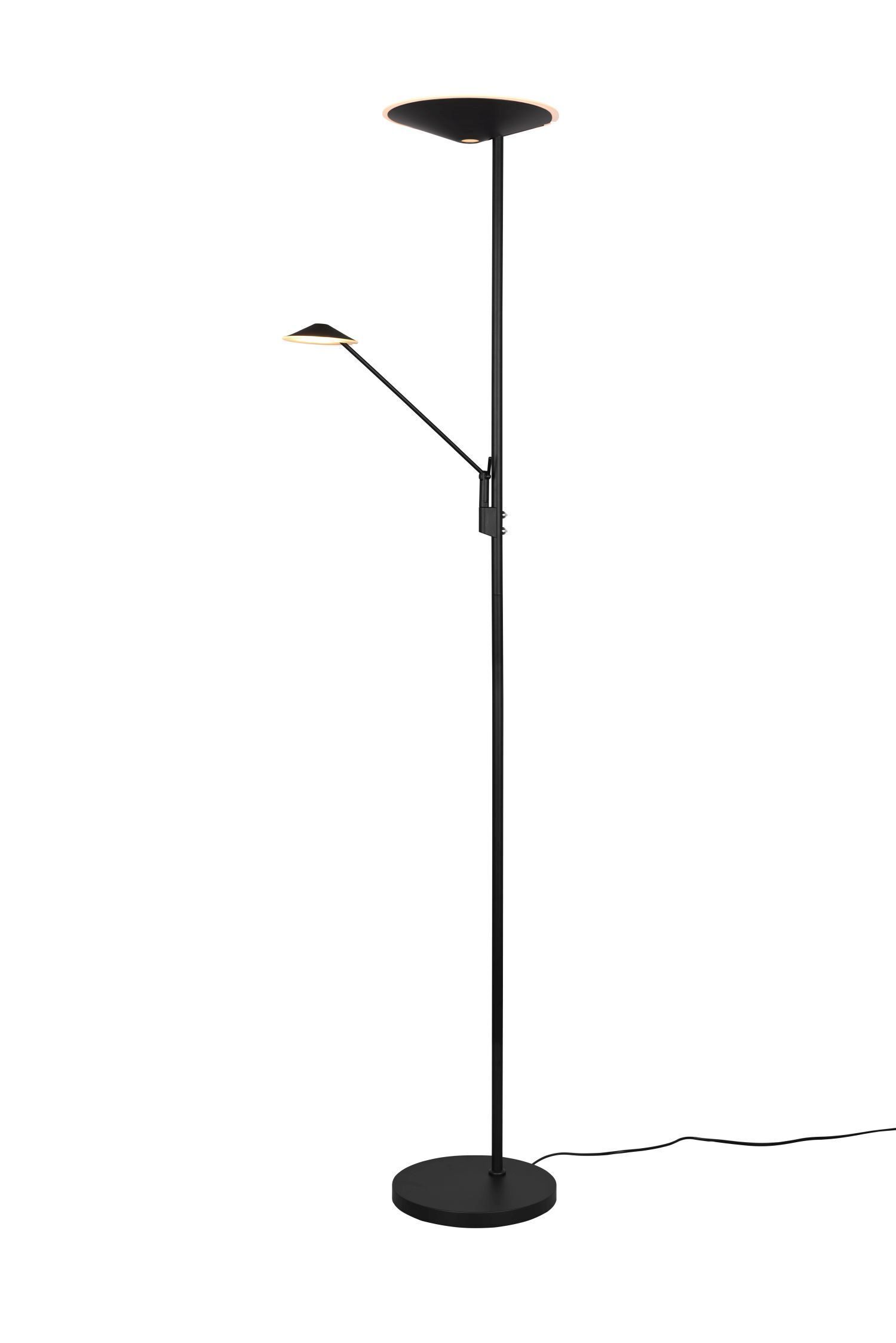 Dimmbare LED Stehlampe flexibel 180 cm Schwarz Lesen Lampe