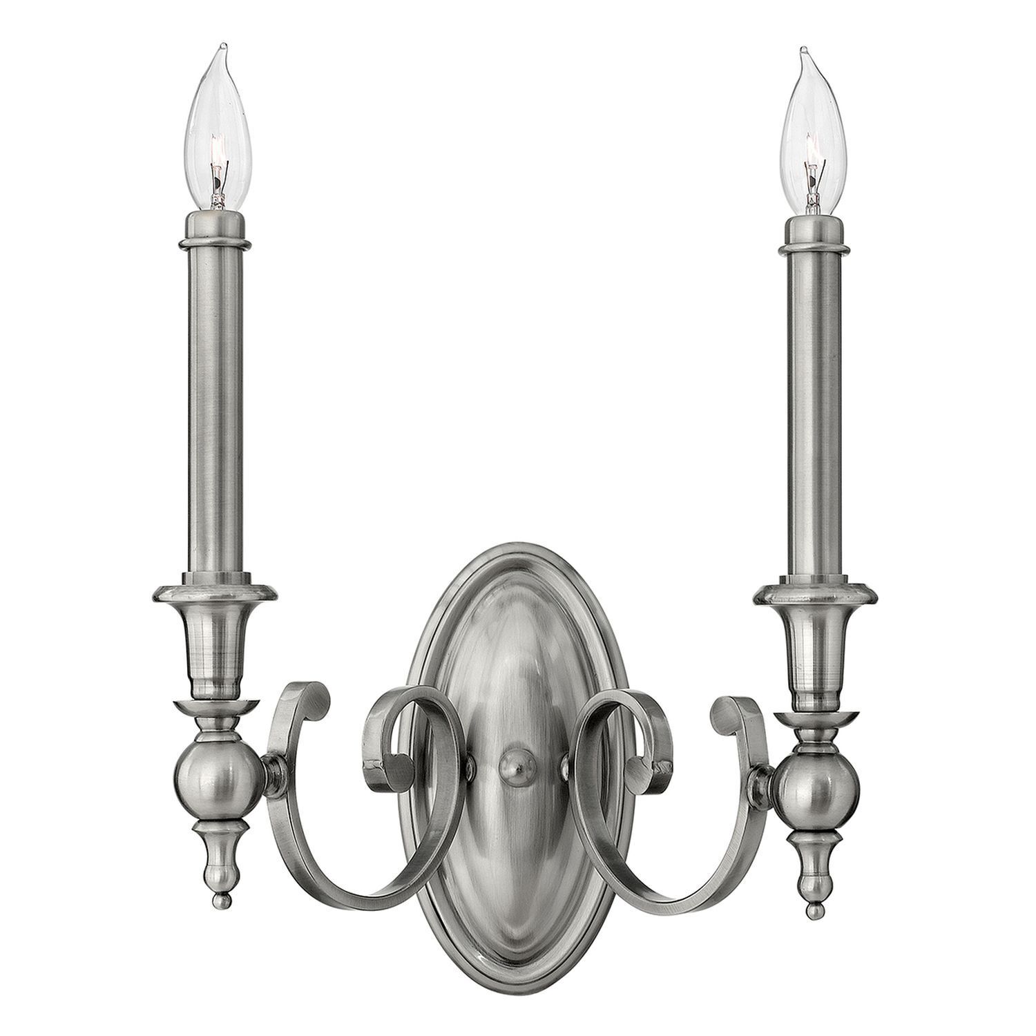 Wandleuchter CANDELA 16 in Nickel 2-flmg Lampe