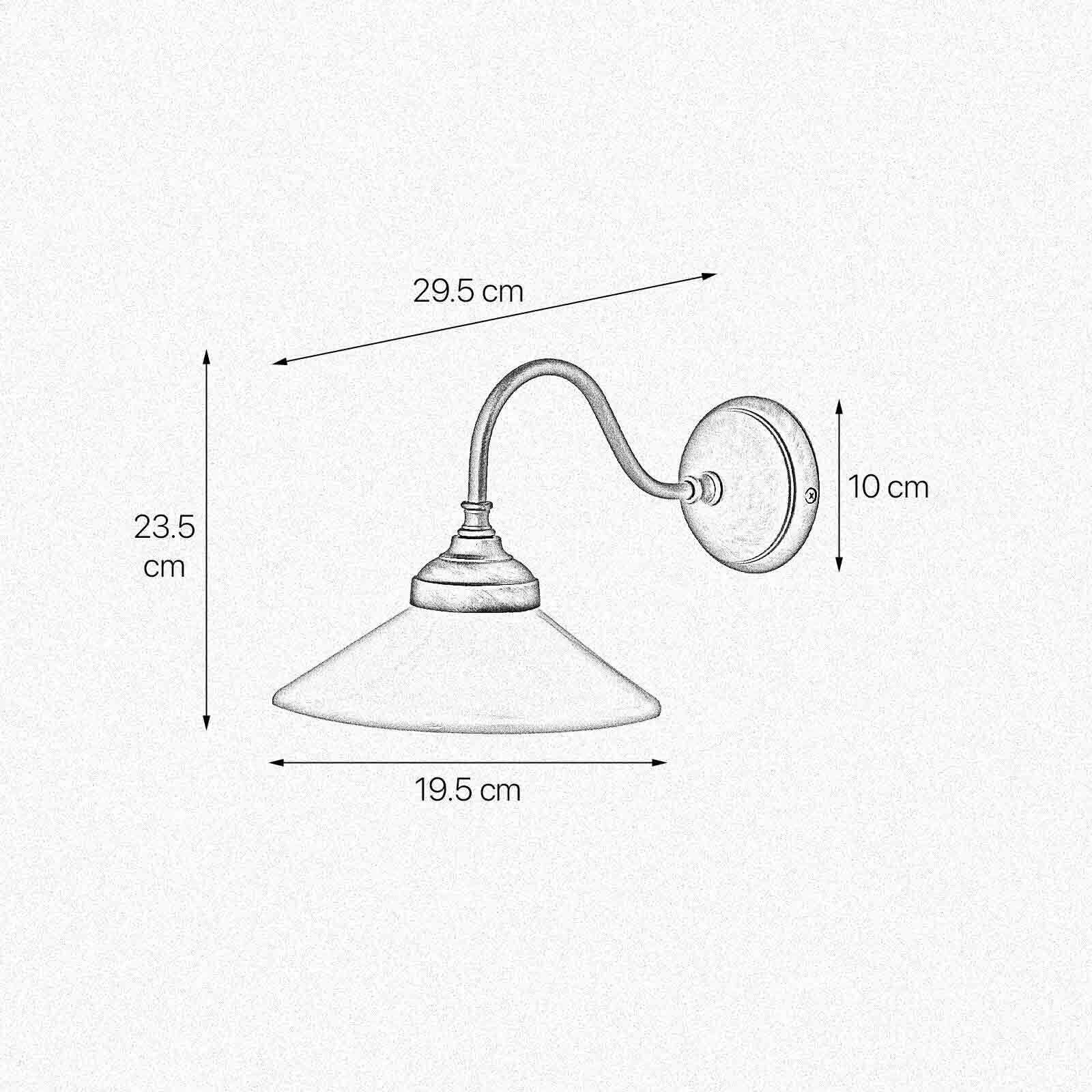 Wandleuchte Messing Glas H: 23,5 cm Rustikal schwenkbar E14