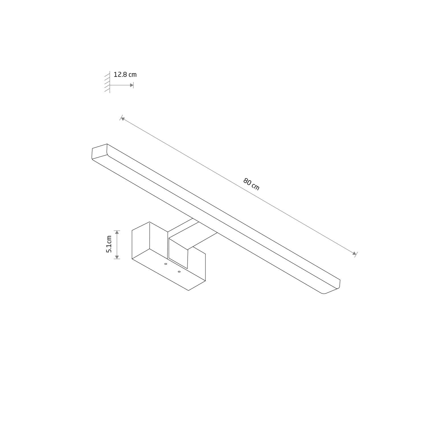 Spiegelleuchte LED Weiß IP44 3000 K 1100 lm Aluminium