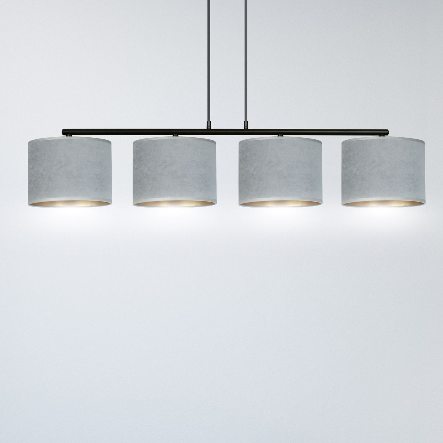 Hängelampe Stoff Metall L: 97 cm H: max. 100 cm verstellbar