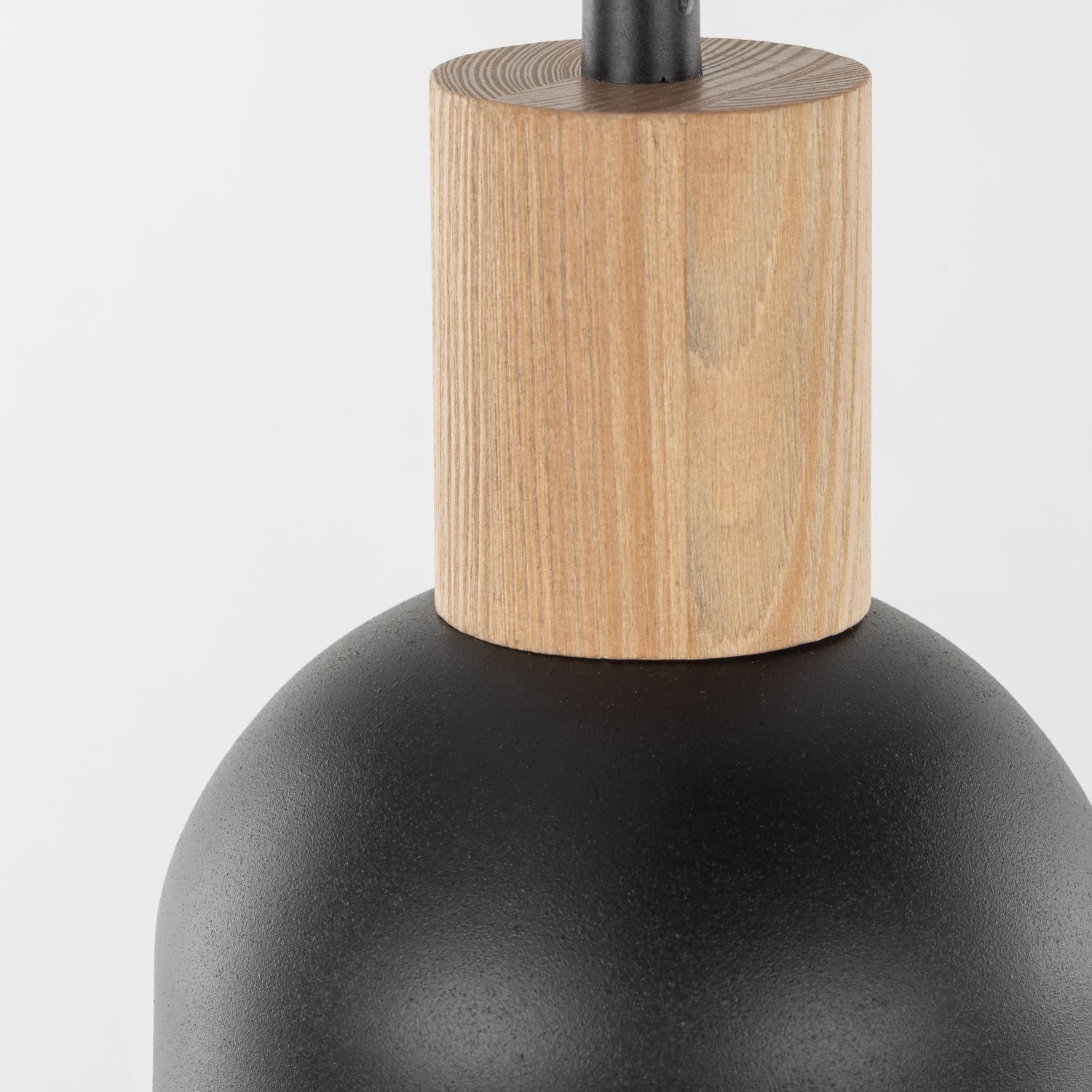 Pendelleuchte Schwarz E27 3-flammig Metall Holz PRESTON Flasche