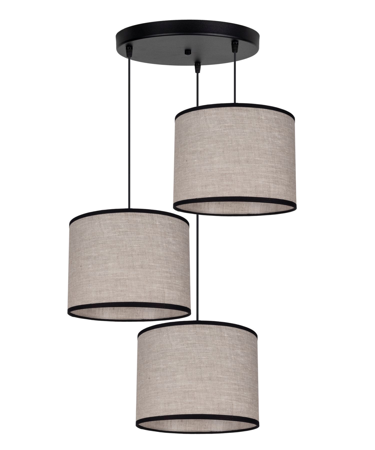 Stoff Hängelampe blendarm Schwarz Beige E27 Ø45 cm rund