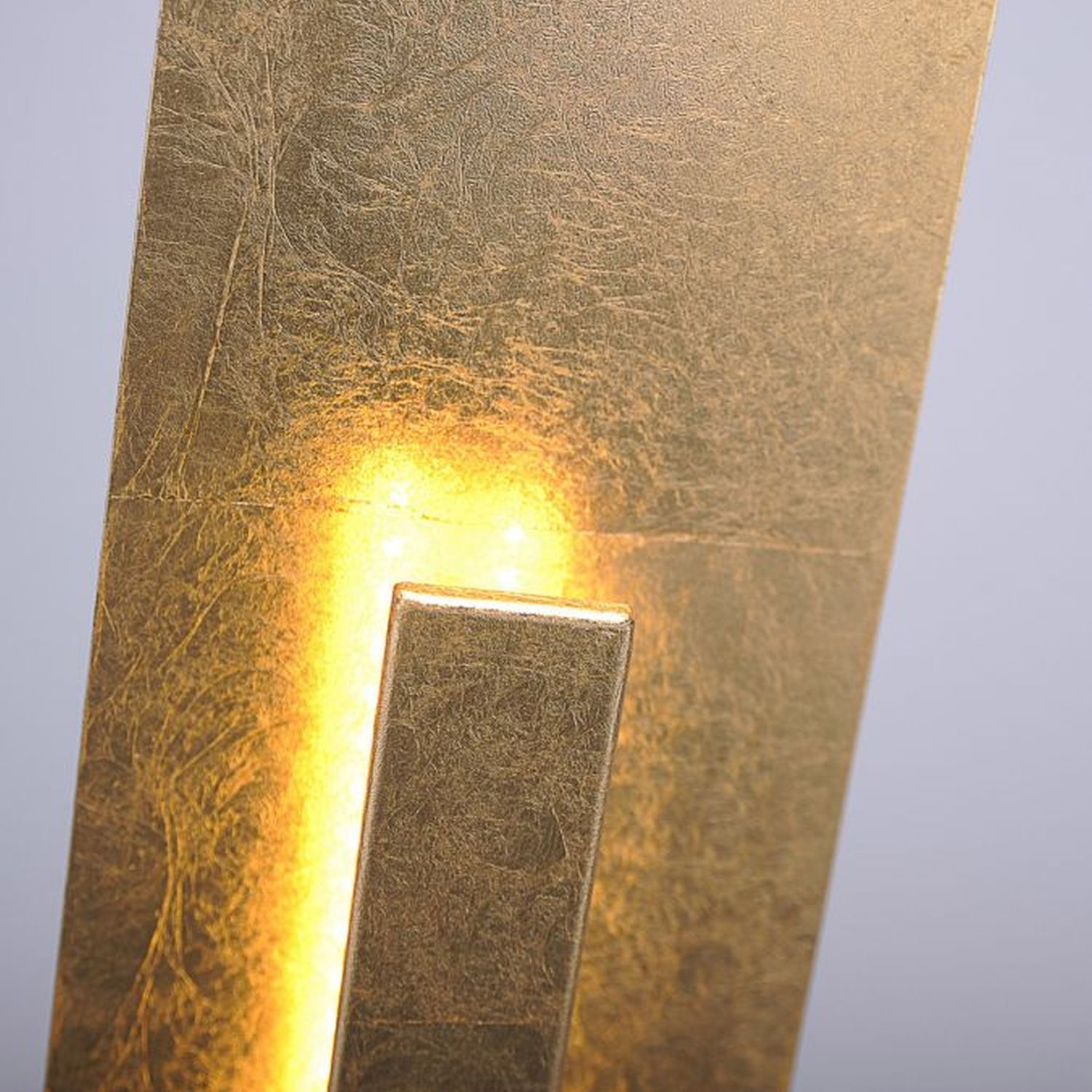 Elegante LED Stehlampe warmweiß 141 cm in Blattgold Beleuchtung, Lampe