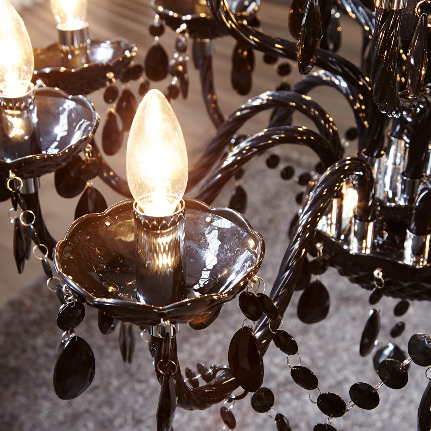 Esszimmer Lampe Designerleuchte Klassisch E14 Schwarz Leuchter, Lampe