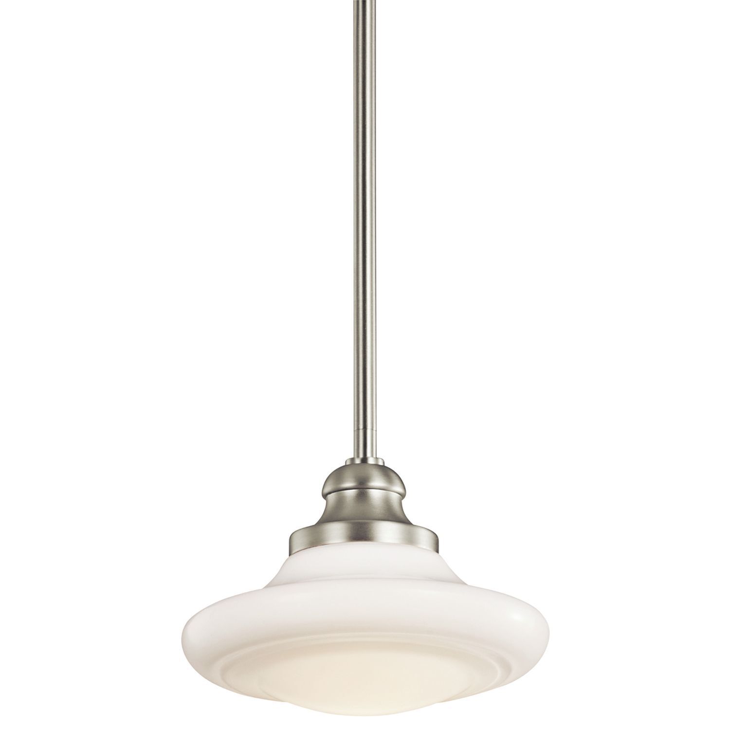 Deckenlampe Weiß Nickel E27 Ø20cm Glas Metall