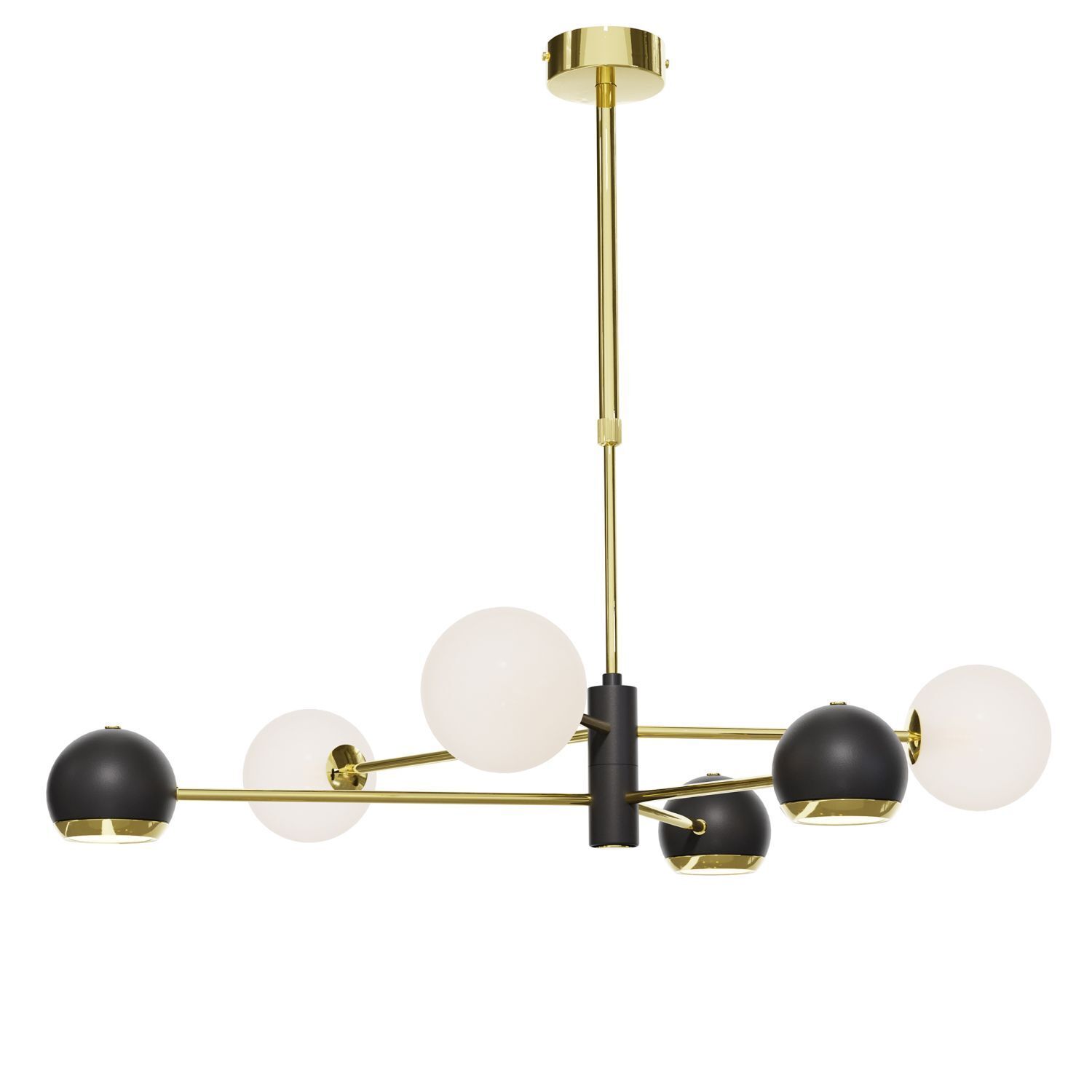Moderne Deckenleuchte in Gold Schwarz L:94 cm blendarm