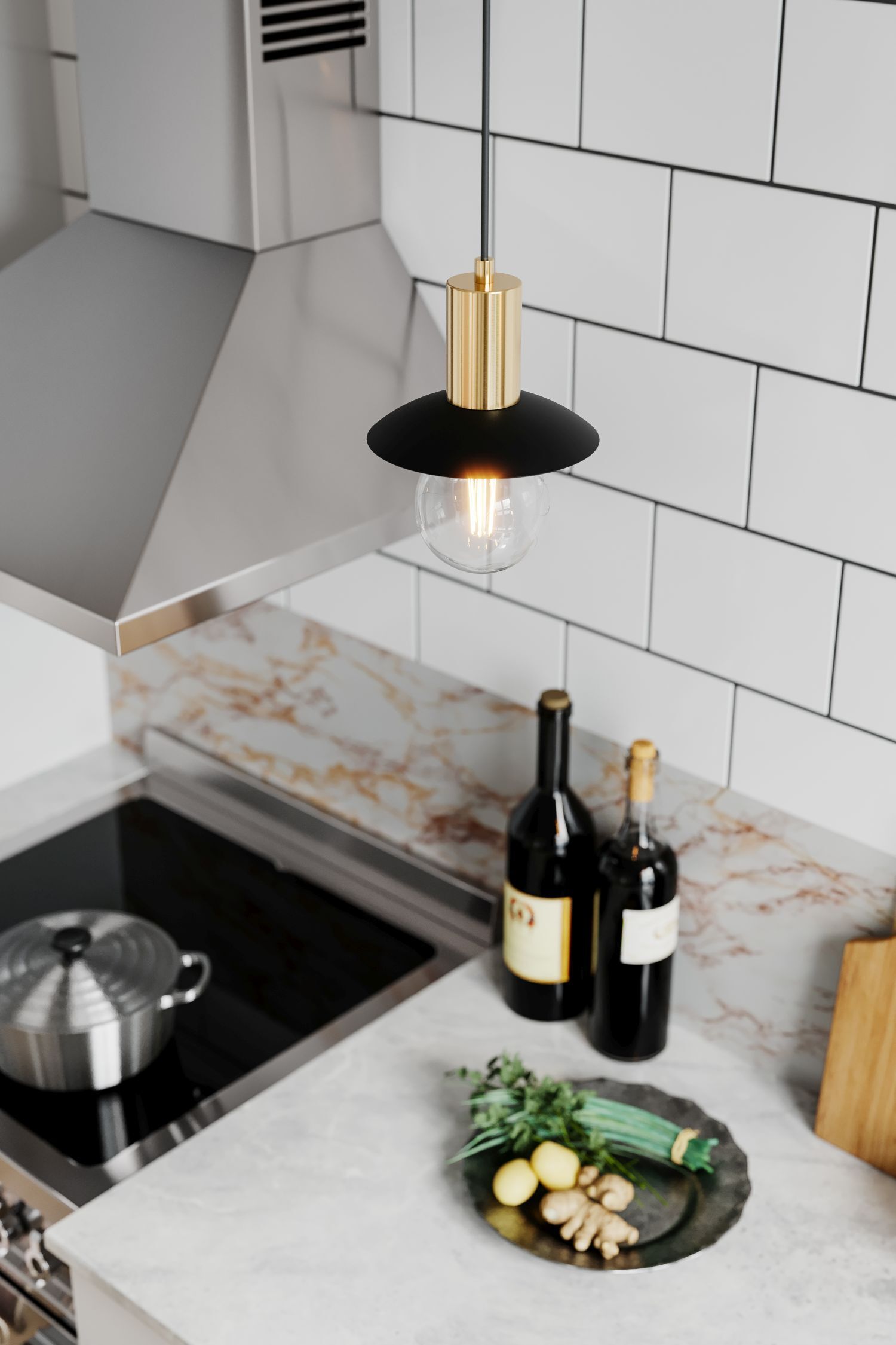 Hängelampe Metall 16 cm breit H: max. 350 cm für E27 Natur, Draußen