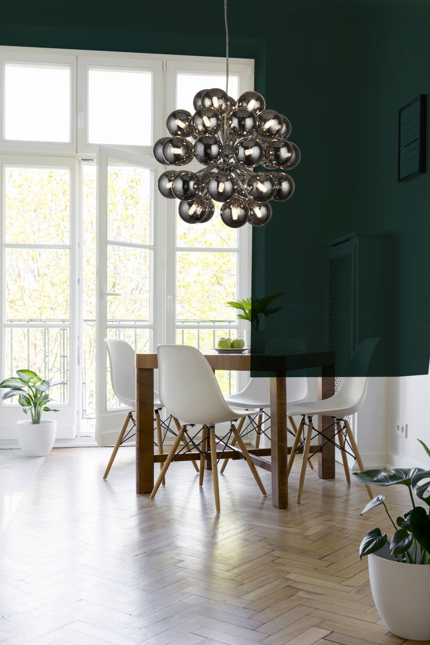 Pendelleuchte Rauchglas Ø 51 cm 27x G9 Grau Chrom CARTER