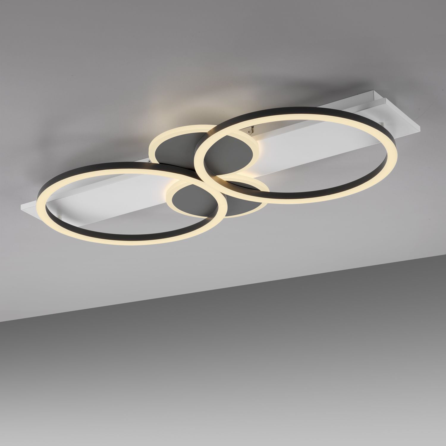 LED Deckenlampe Holz Metall Weiß Schwarz 72 cm 25 W