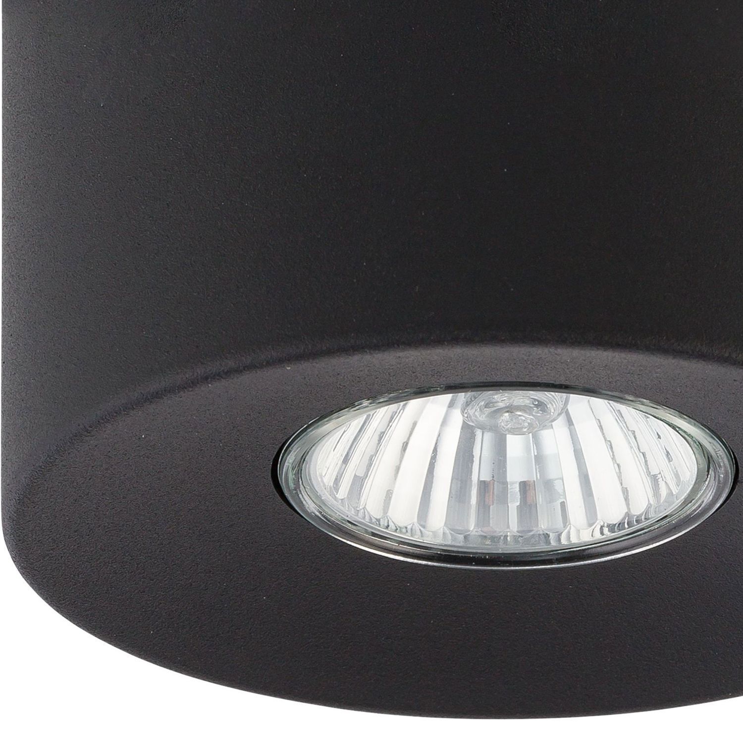 Deckenspot Metall Ø 11 cm rund klein flach GU10 Schwarz