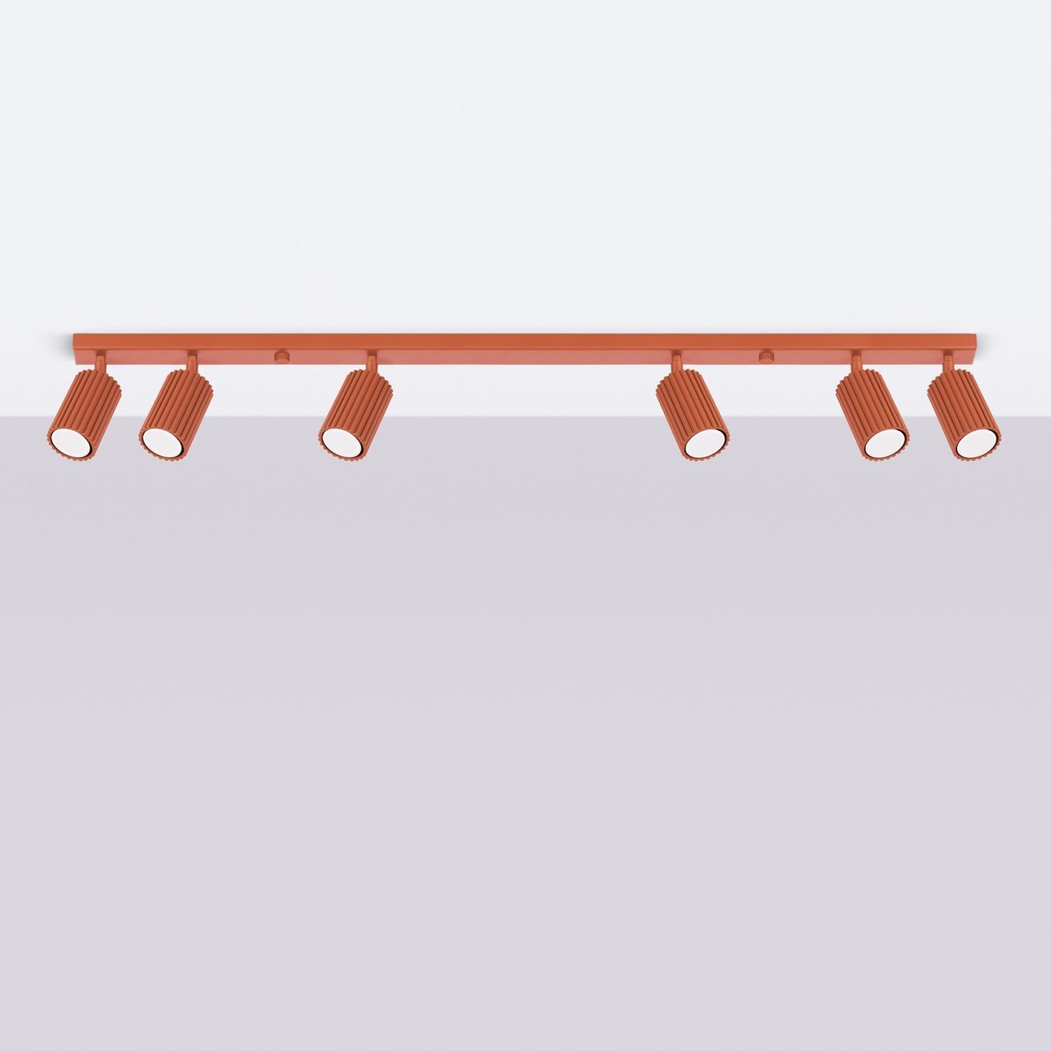 Deckenstrahler 6-flammig Rot GU10 117 cm lang groß Aluminium