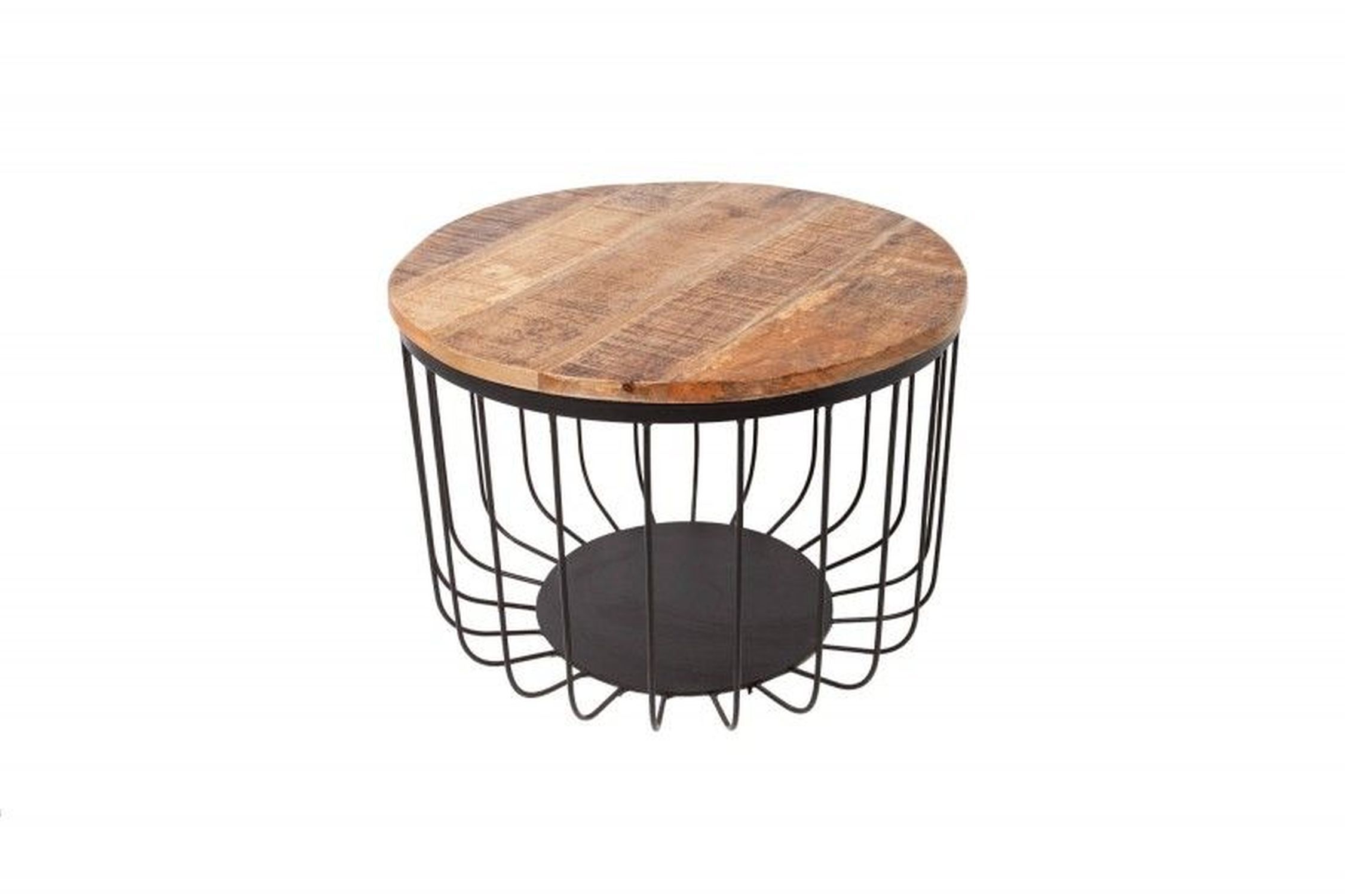 Couchtisch Holz Mango Metall Handarbeit Ø 56 cm