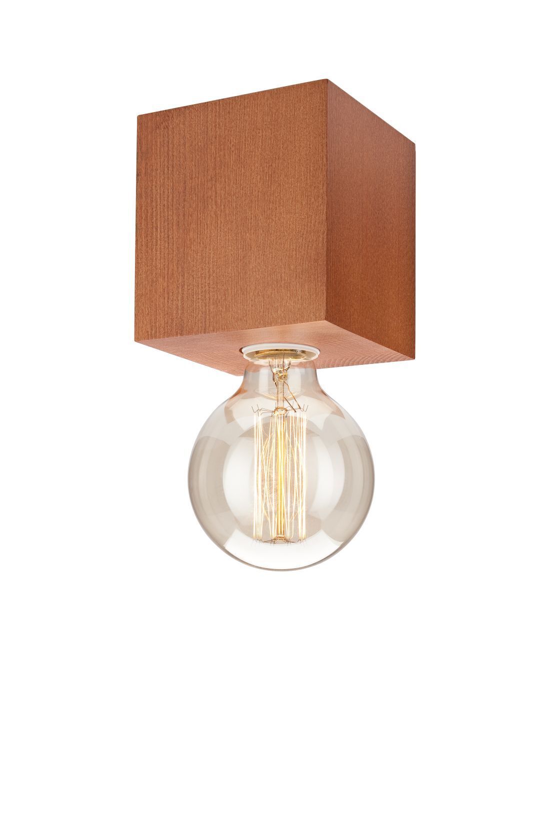 Deckenleuchte Braun Holz eckig Wohnzimmer Lampe