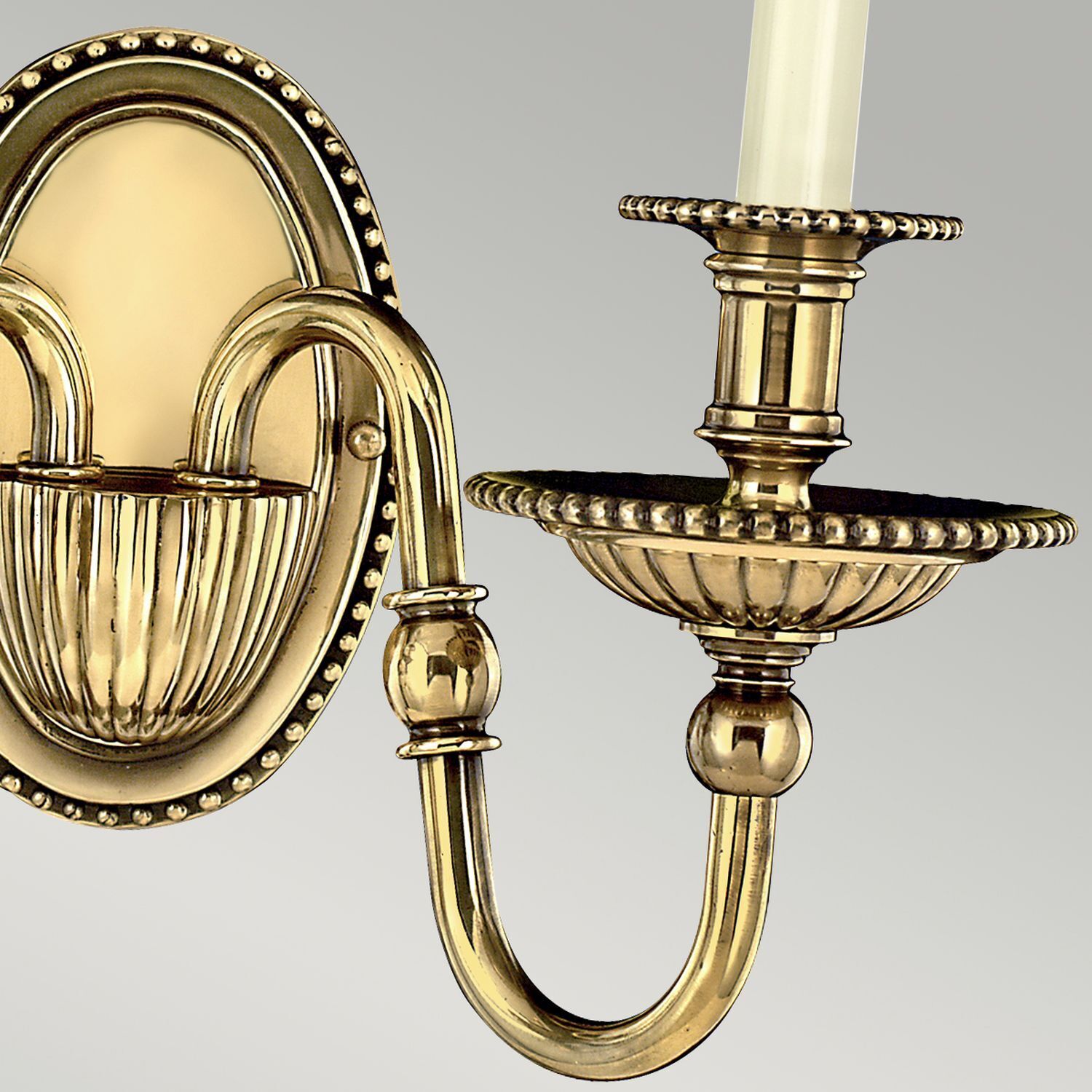 Wandleuchte Messing Stoff 2-flammig Barock Design