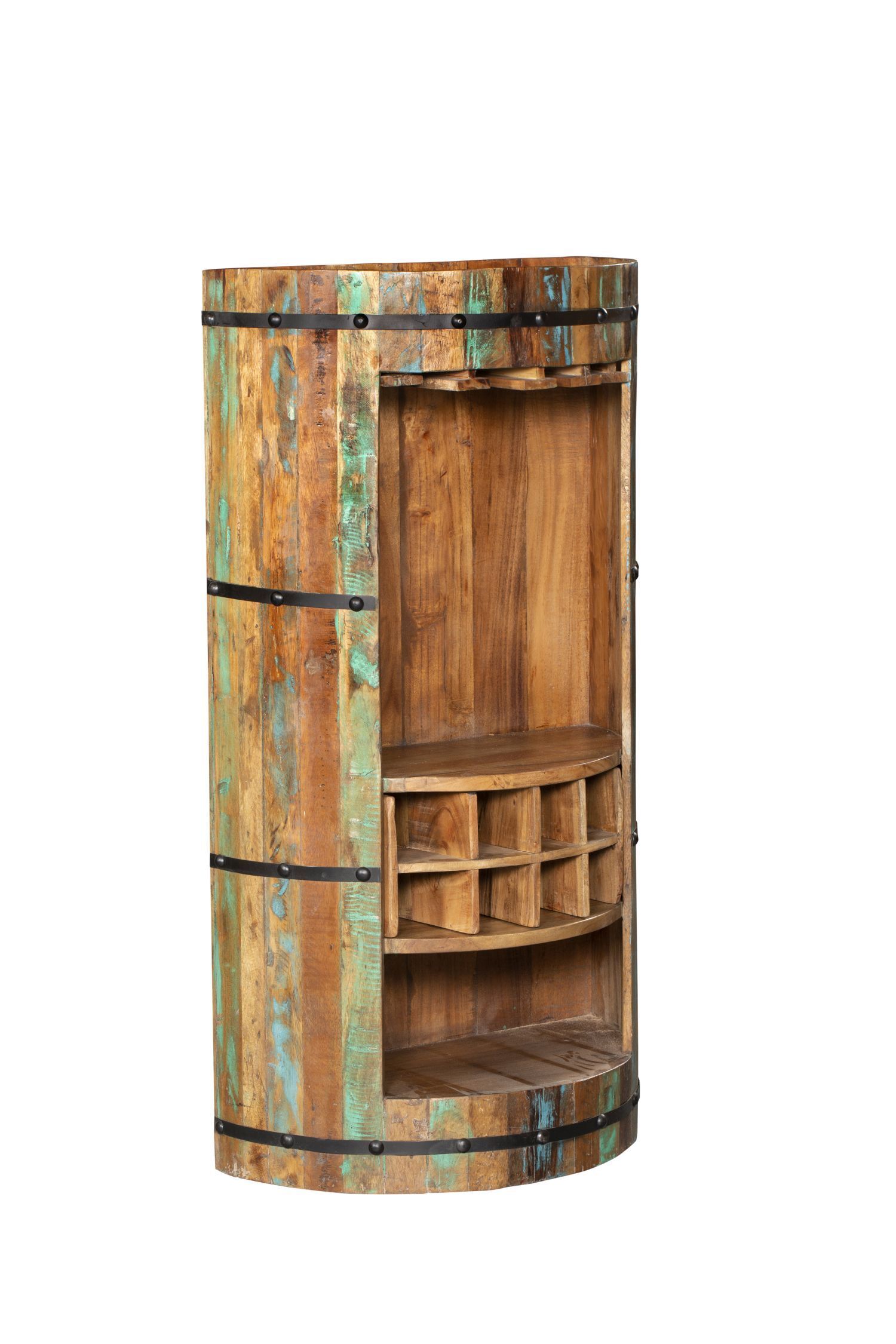 Barschrank Holz 115 cm hoch halbrund für Hausbar Party Wandschrank, Schrank, Mobiliar, Anrichte, Kabinett