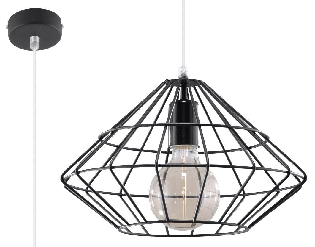 Galaxy Pendelleuchte Schwarz – 4-flammiges Drahtgestell Design, E27, 180 Cm Hängetiefe, Moderner Blickfang Für Wohnzimmer & Esszimmer