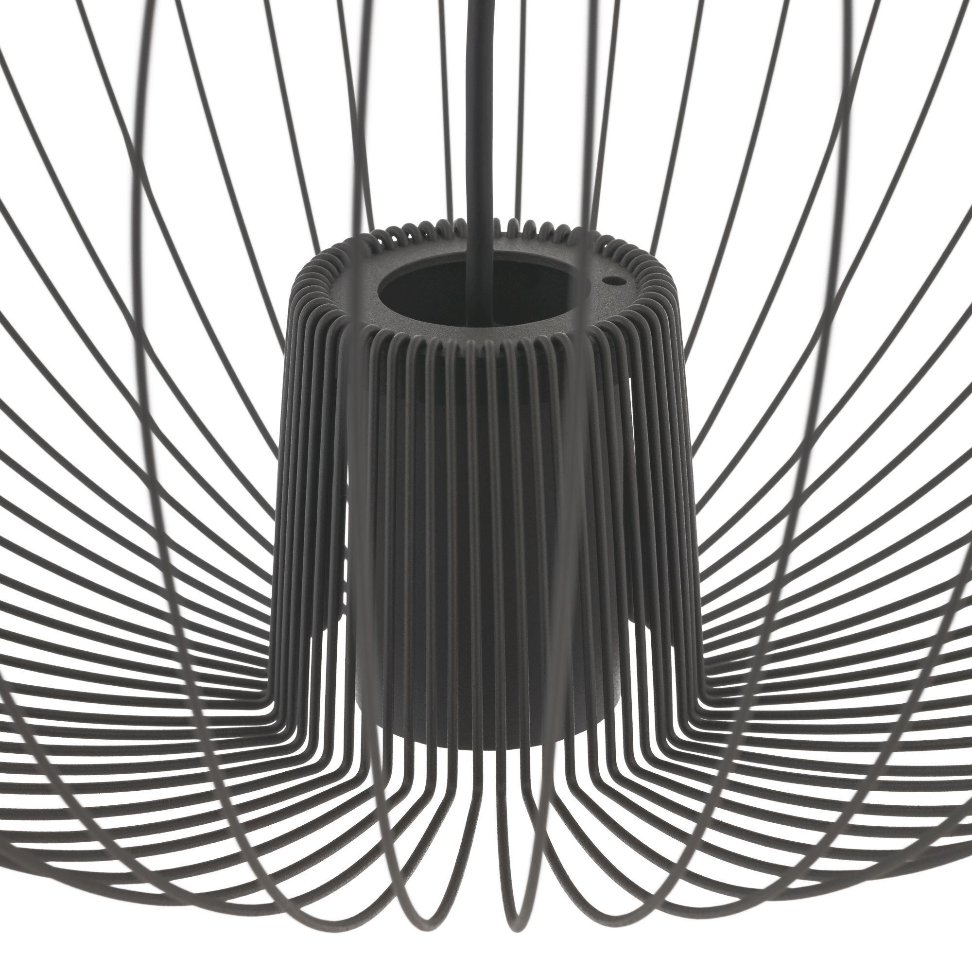 Dekorative Hängelampe Metall B:54,5 cm GU10 Umbra Grau Lampenfassung, Leiterdraht, Metallrohrbürste, Gehäuse, Lampe