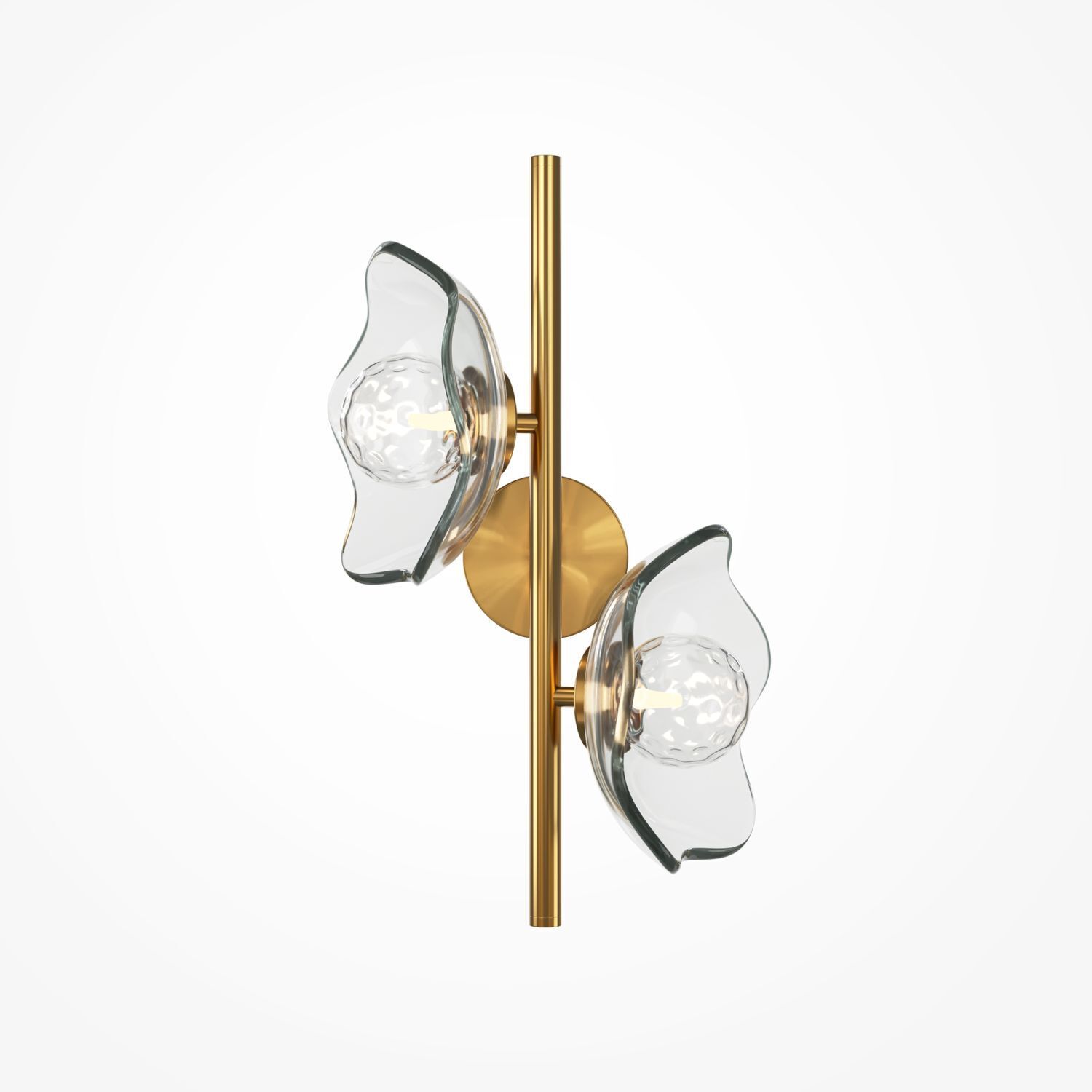 Wandleuchte Metall Glas 45 cm hoch in Messing G9 Modern