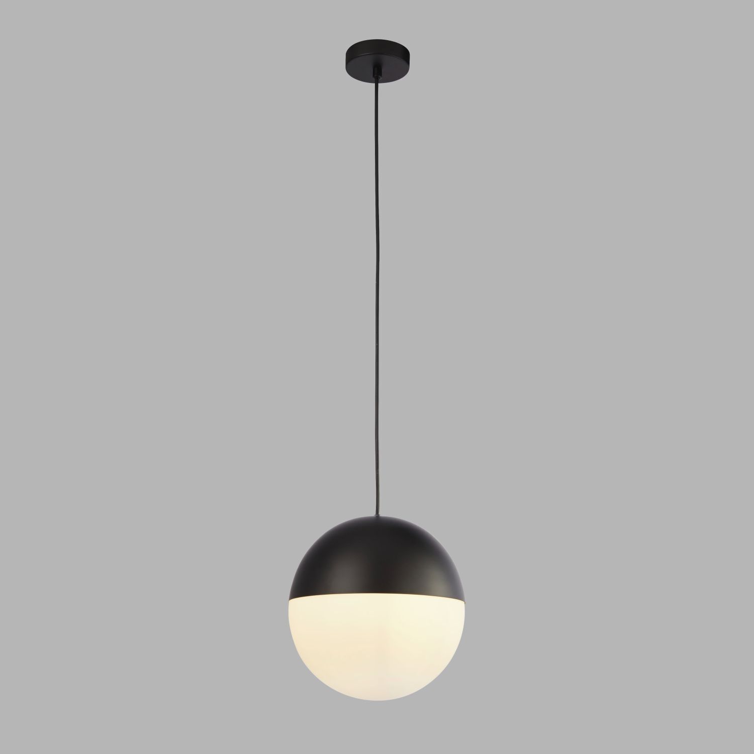 Hängeleuchte Schwarz Weiß E27 Ø 25 cm rund Glas Metall