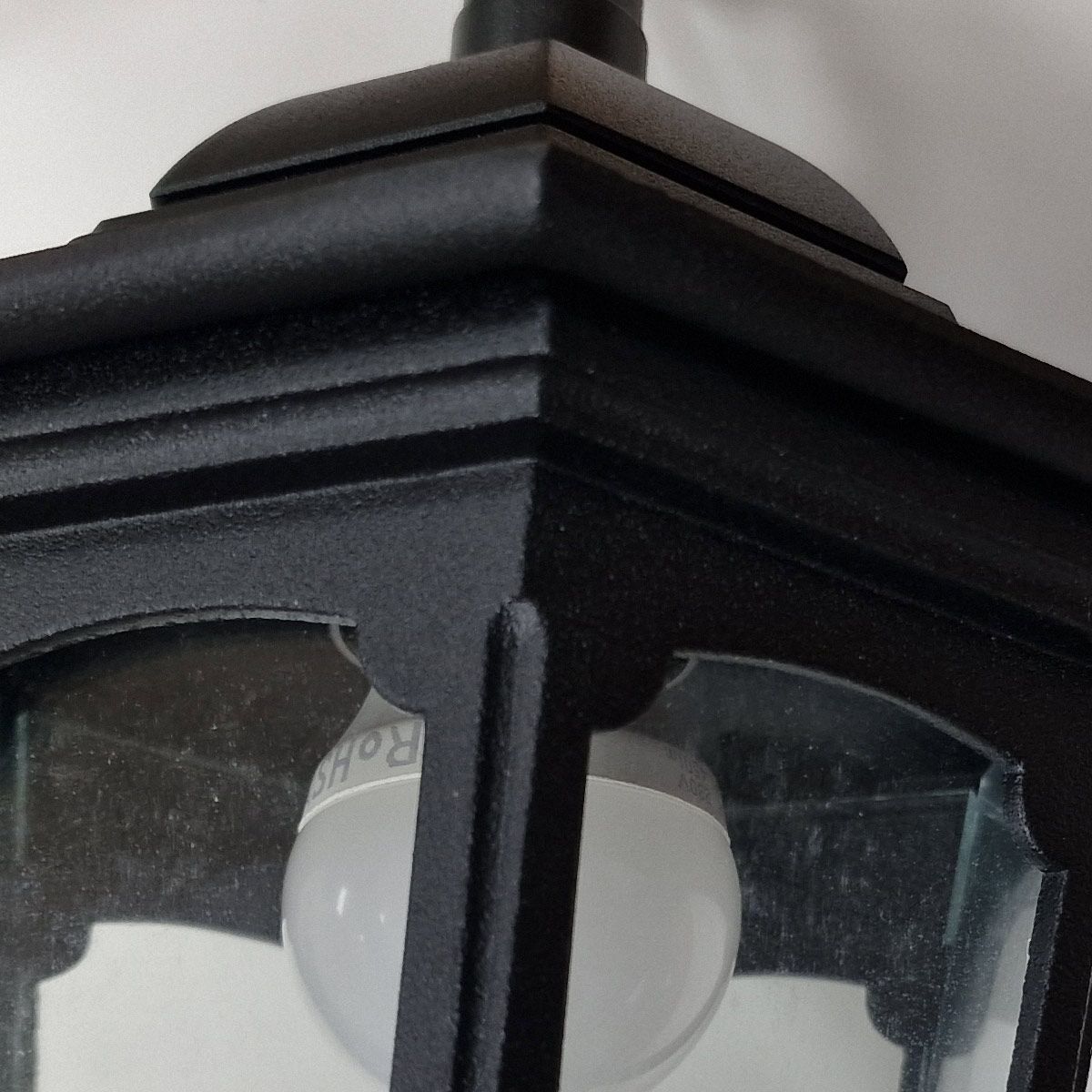 Außenleuchte IP44 E27 Schwarz Glas Aluminium Rustikal Lampe, Laterne