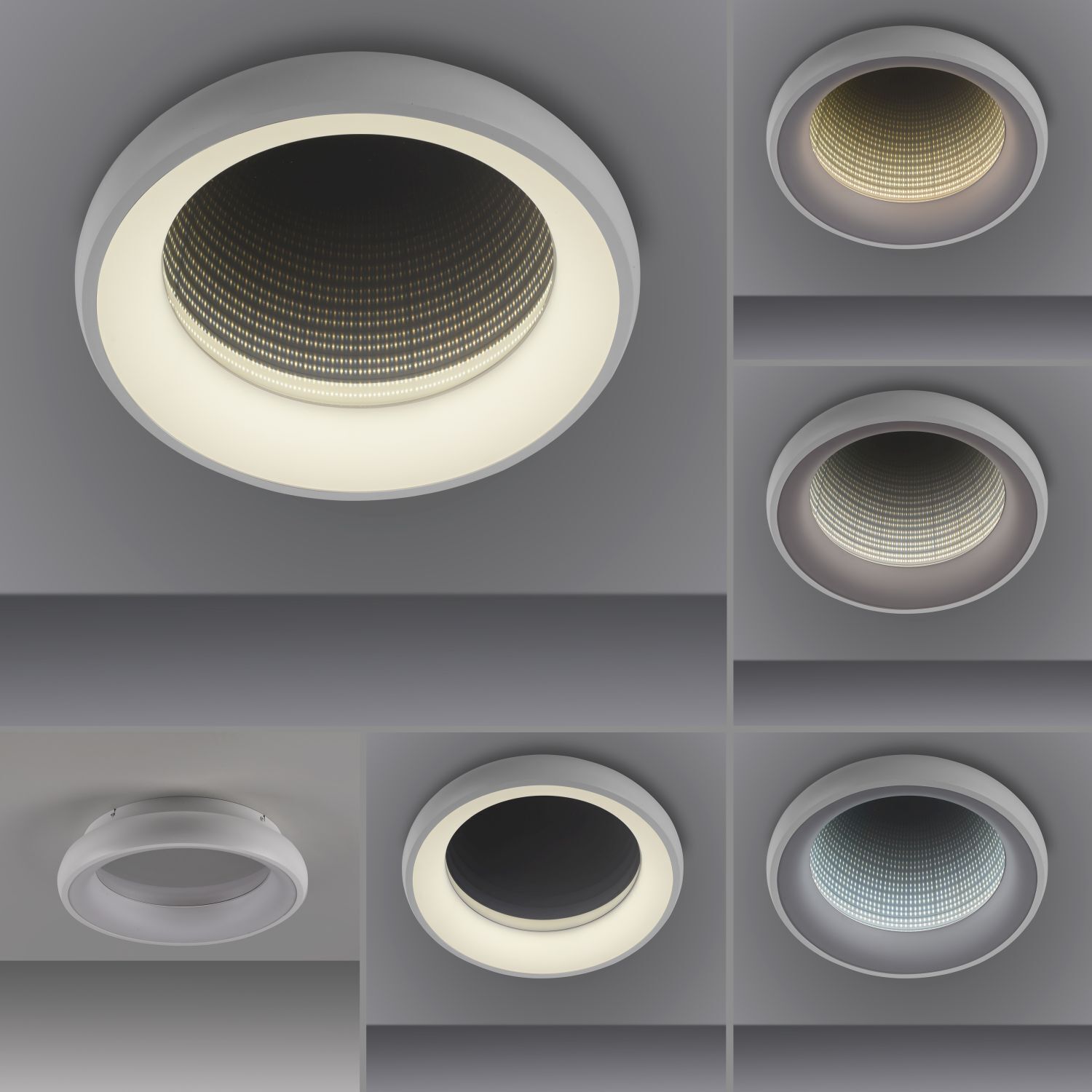 Dimmbare LED Deckenleuchte Tunneleffekt 2700-5000 lm Beleuchtung