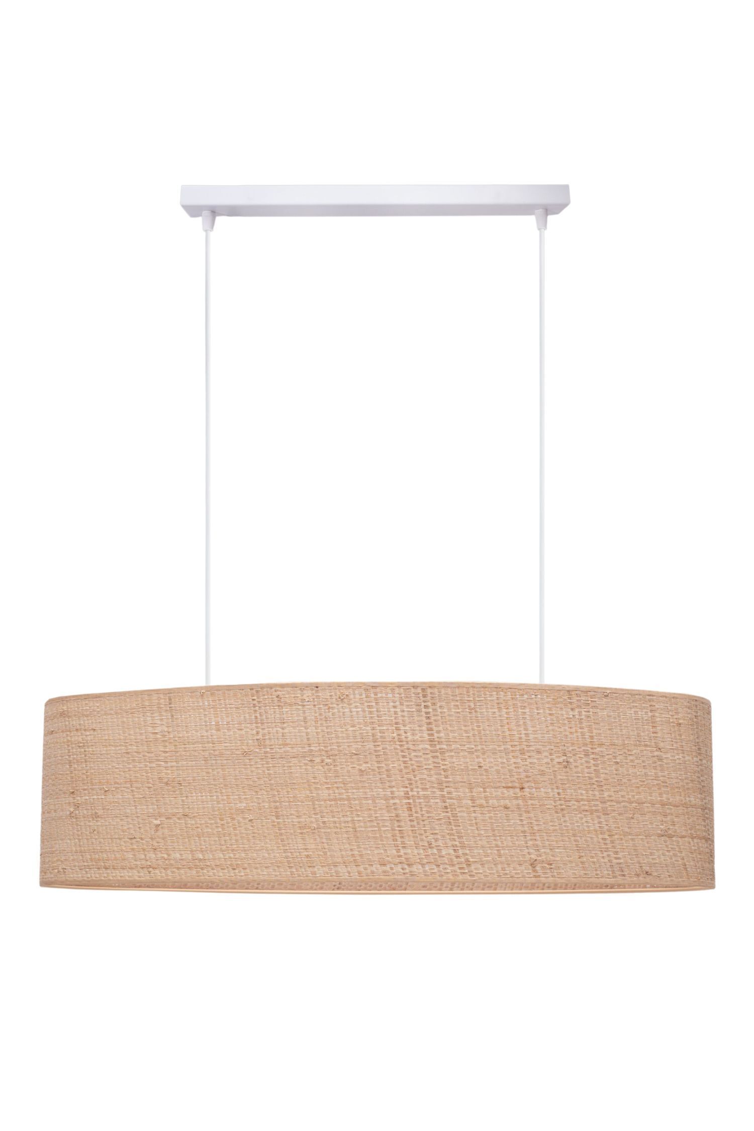 Gemütliche Hängelampe Stoff Natur 2-flammig E27 70 cm