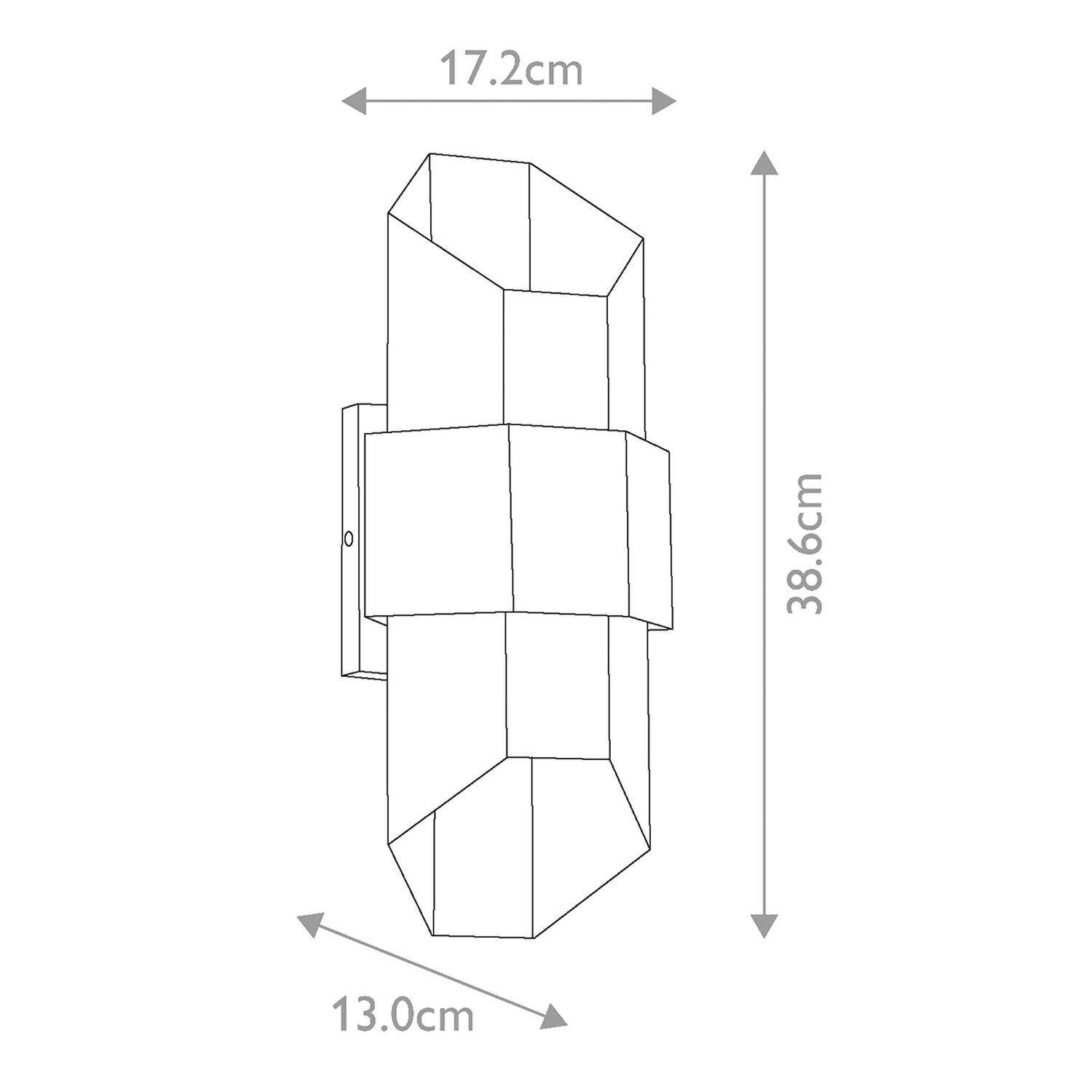 Up Down Wandleuchte außen H: 38,6 cm IP44 Schwarz Holzoptik