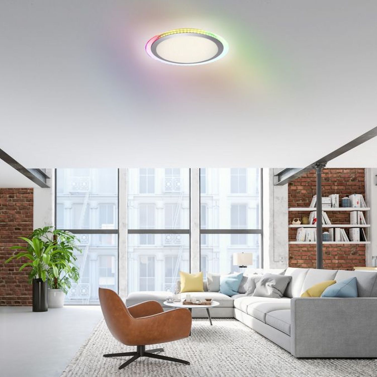 LED Deckenlampe Rainbow RGB Dimmer Ø45 cm Fernbedienung Moebel, Wohnzimmer, Zimmer, Dekoration für Zuhause, Innenarchitektur