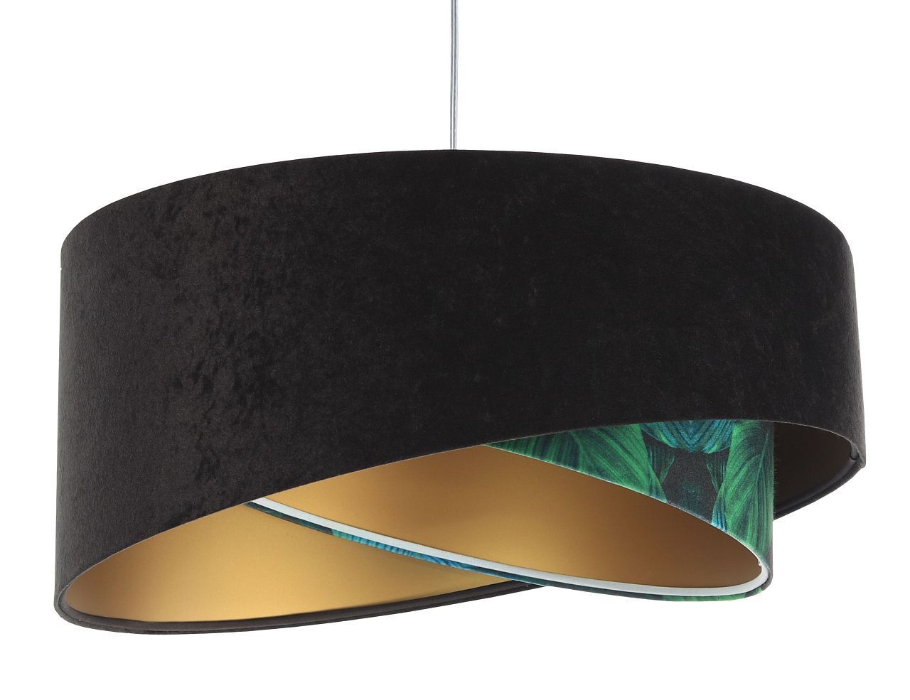 Pendelleuchte E27 rund D: 50 cm Stoff Velours Optik Tropical