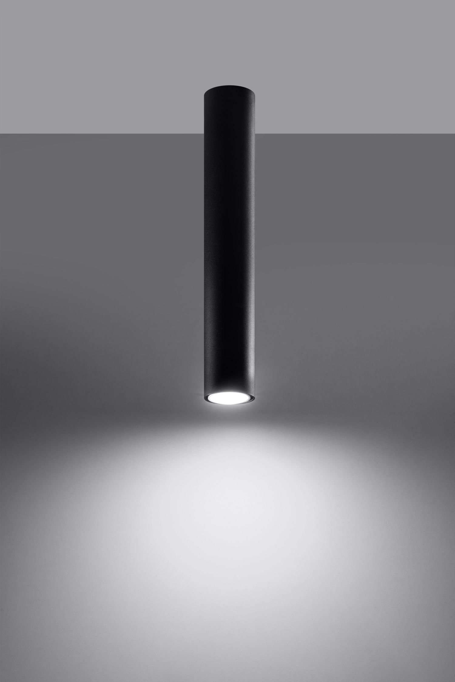Deckenlampe schmal Ø 6 cm H: 40 cm Metall Schwarz GU10