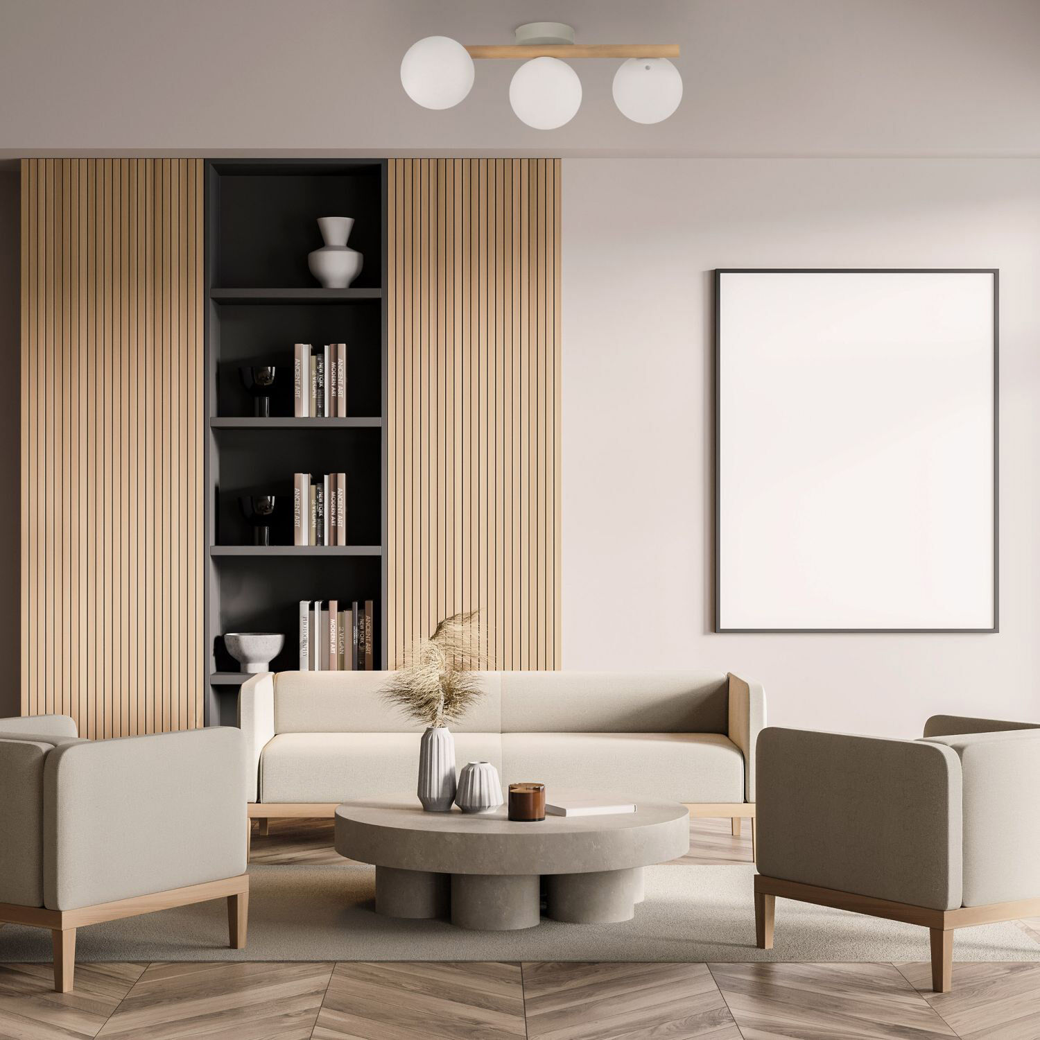 Drinnen, Innenarchitektur, Paneele aus Holz, Couch, Mobiliar