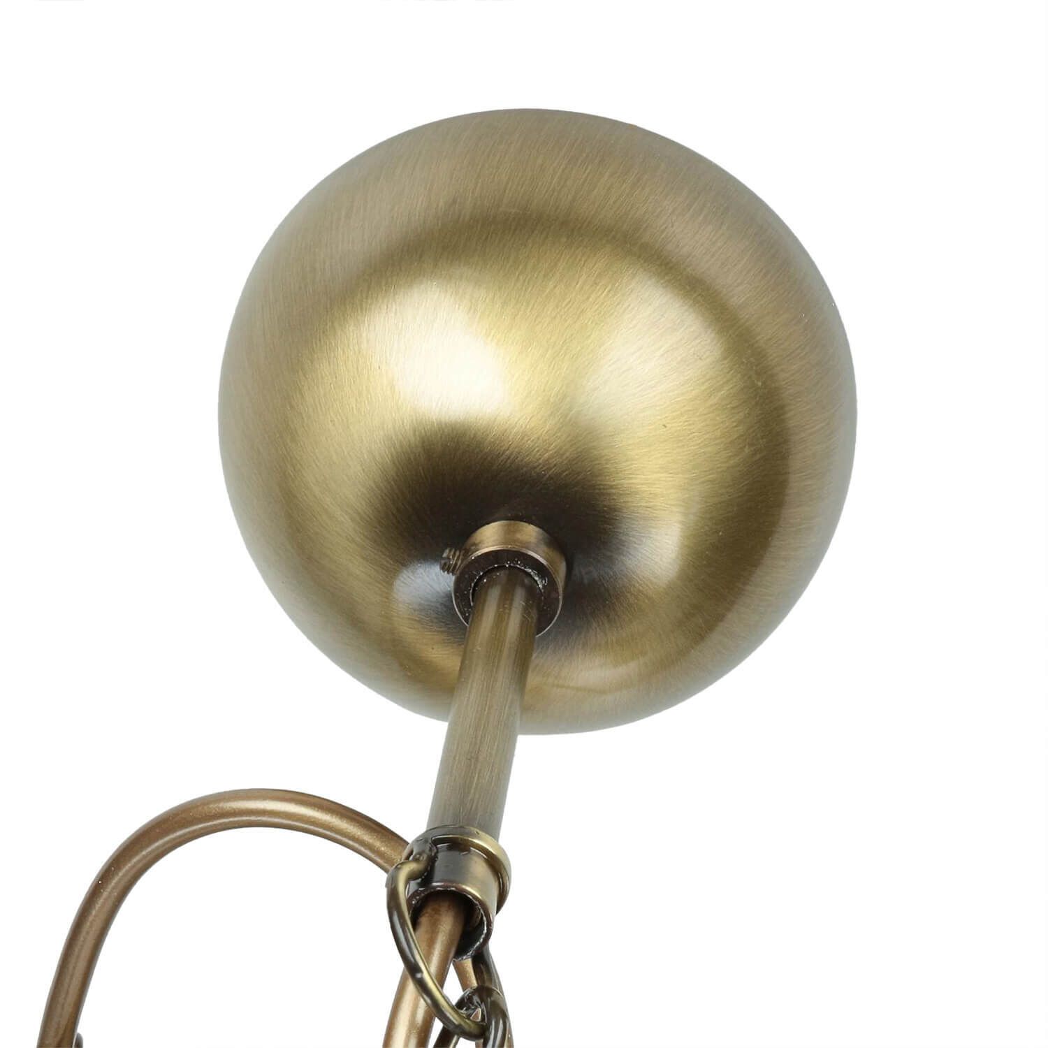 Rustikaler Kronleuchter Metall in Messing E14 6-flammig Bronze, Lampe