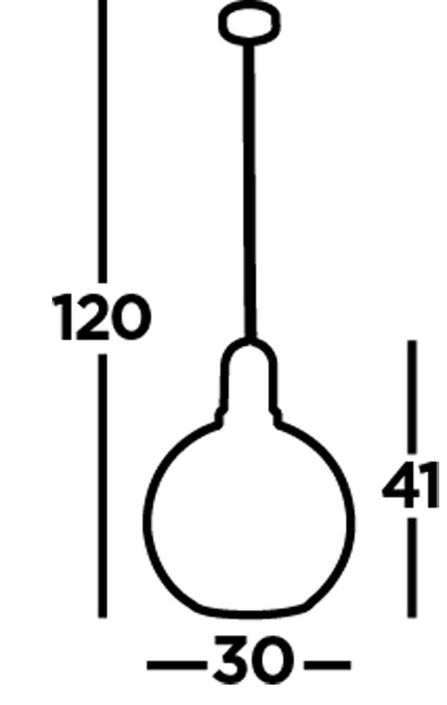 Hängelampe Glas Ø 30 cm E27 in Messing Weiß geätzt rund