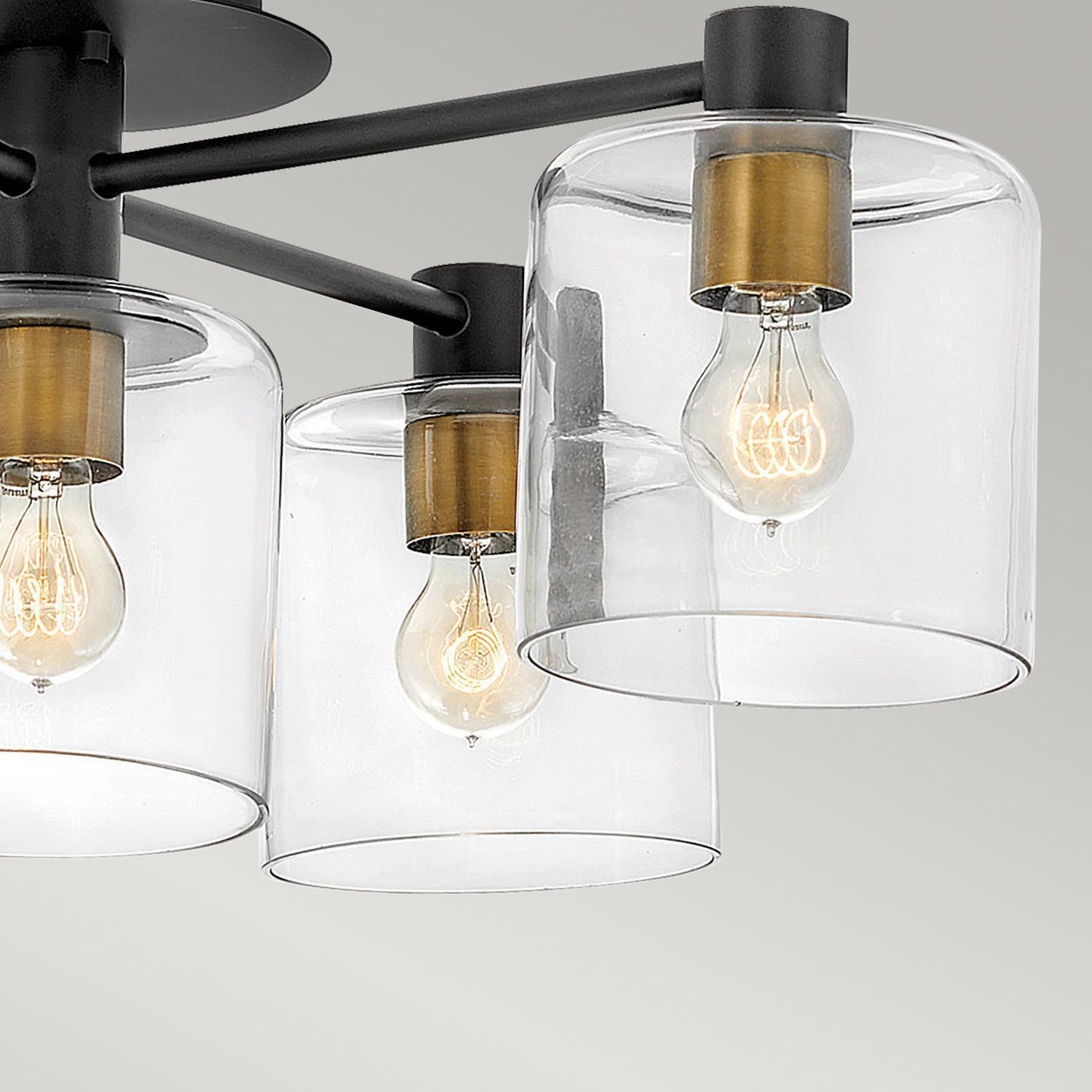 Deckenlampe Metall Glas E27 80,8 cm breit Vintage KAIRO