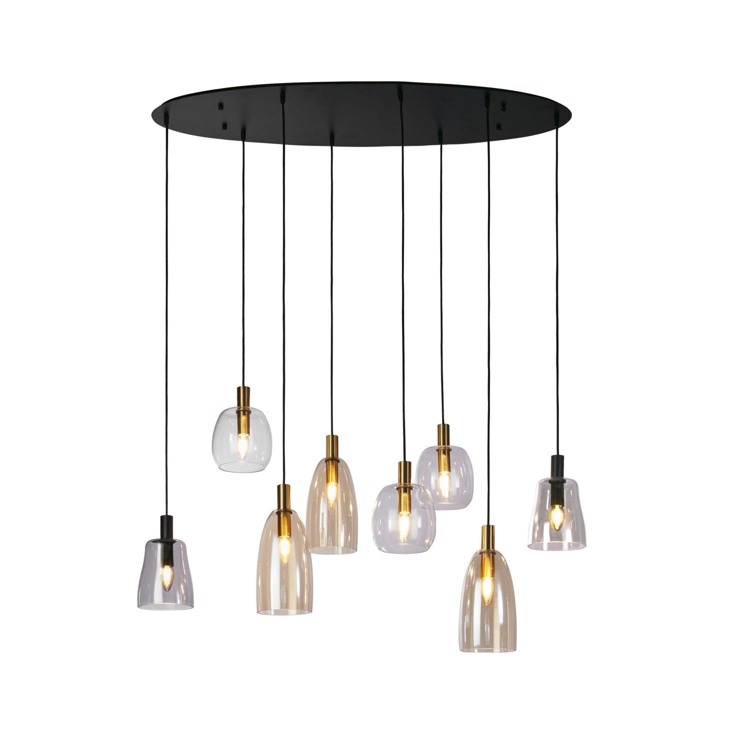 Hängelampe Glas Metall B: 120 cm groß H: max. 1,4 m