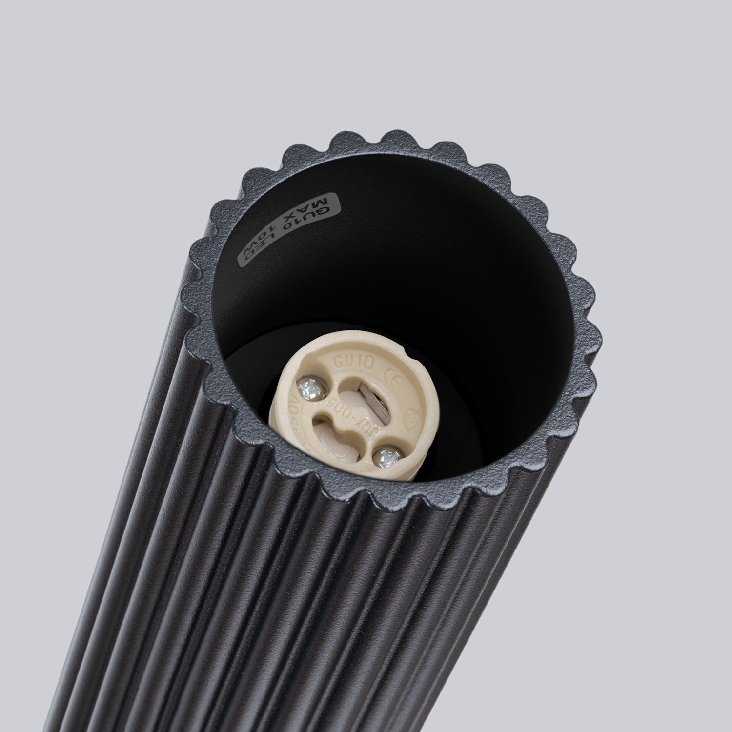 Deckenspot schmal Ø 6,5 cm H: 40 cm Schwarz GU10 Aufputz