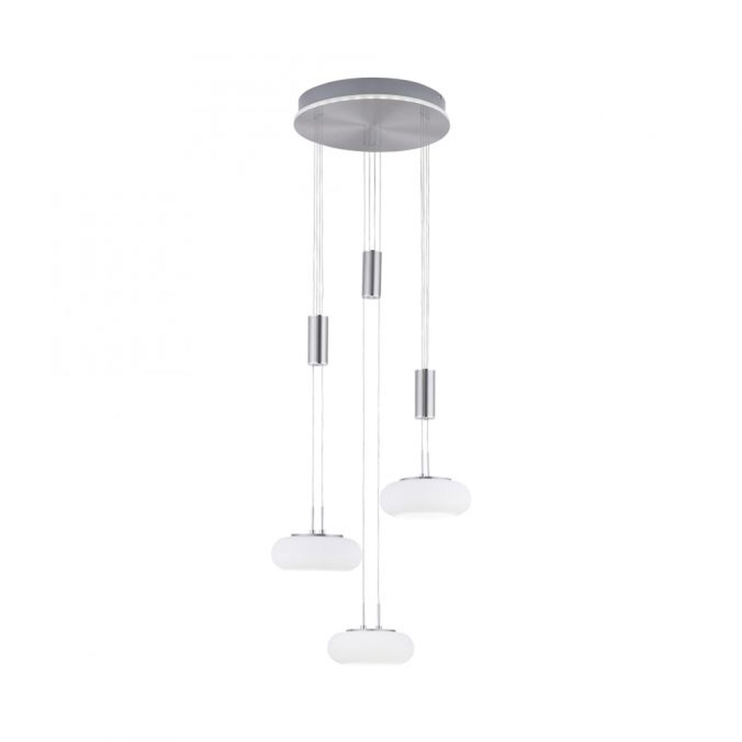 LED Hängelampe Glas in Stahl L:44 cm 3550 lm dimmbar