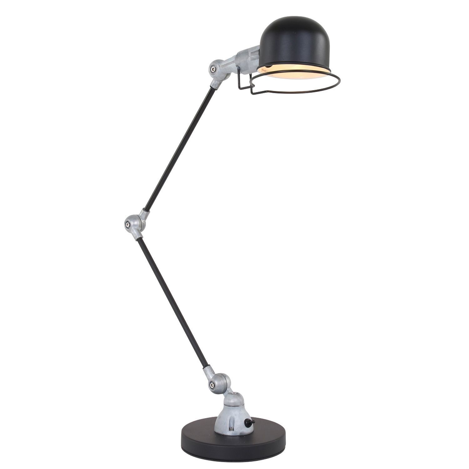 Verstellbare Tischlampe Metall in Schwarz Silber 68 cm