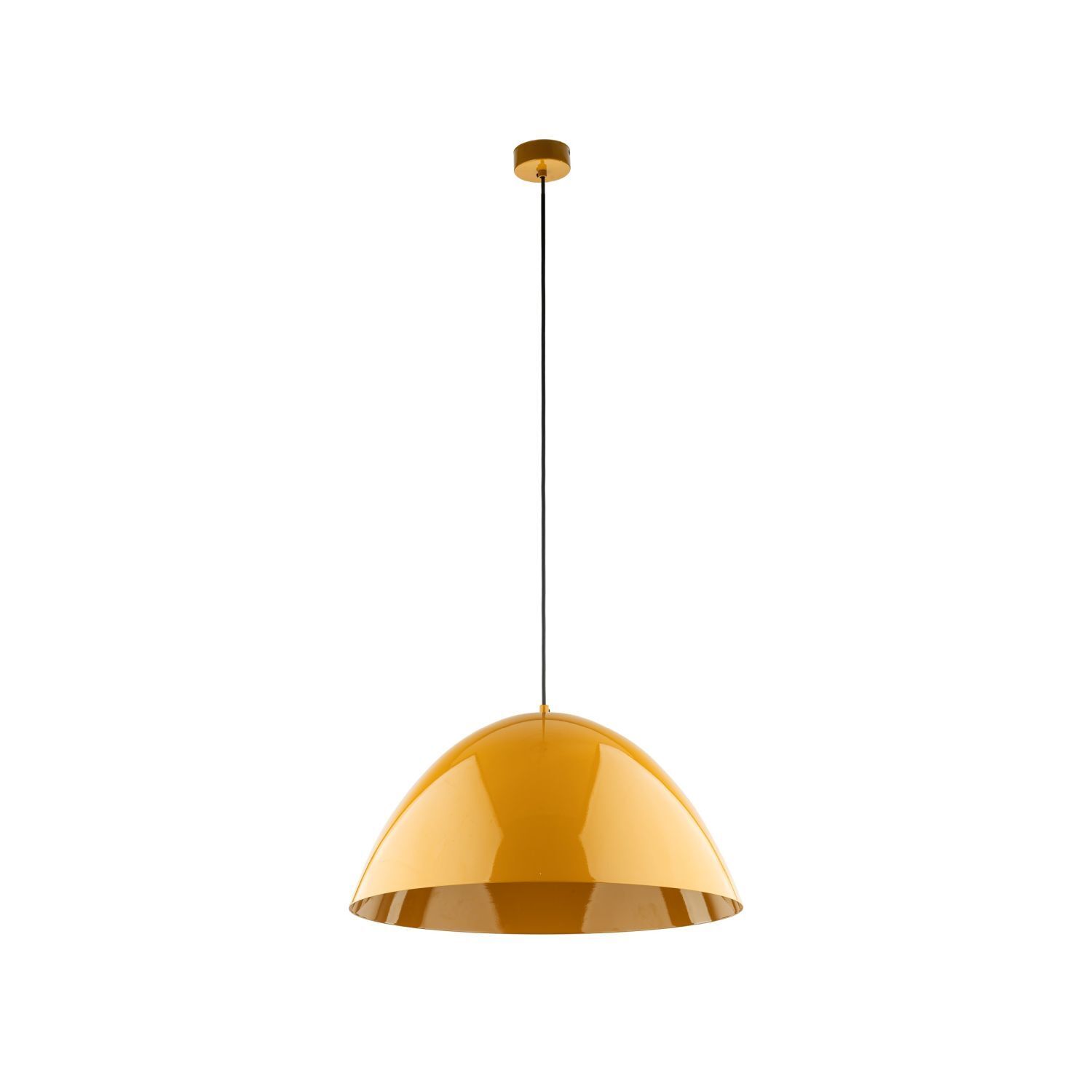 Hängeleuchte Metall rund Ø 50 cm H: max. 170 cm E27 Gelb