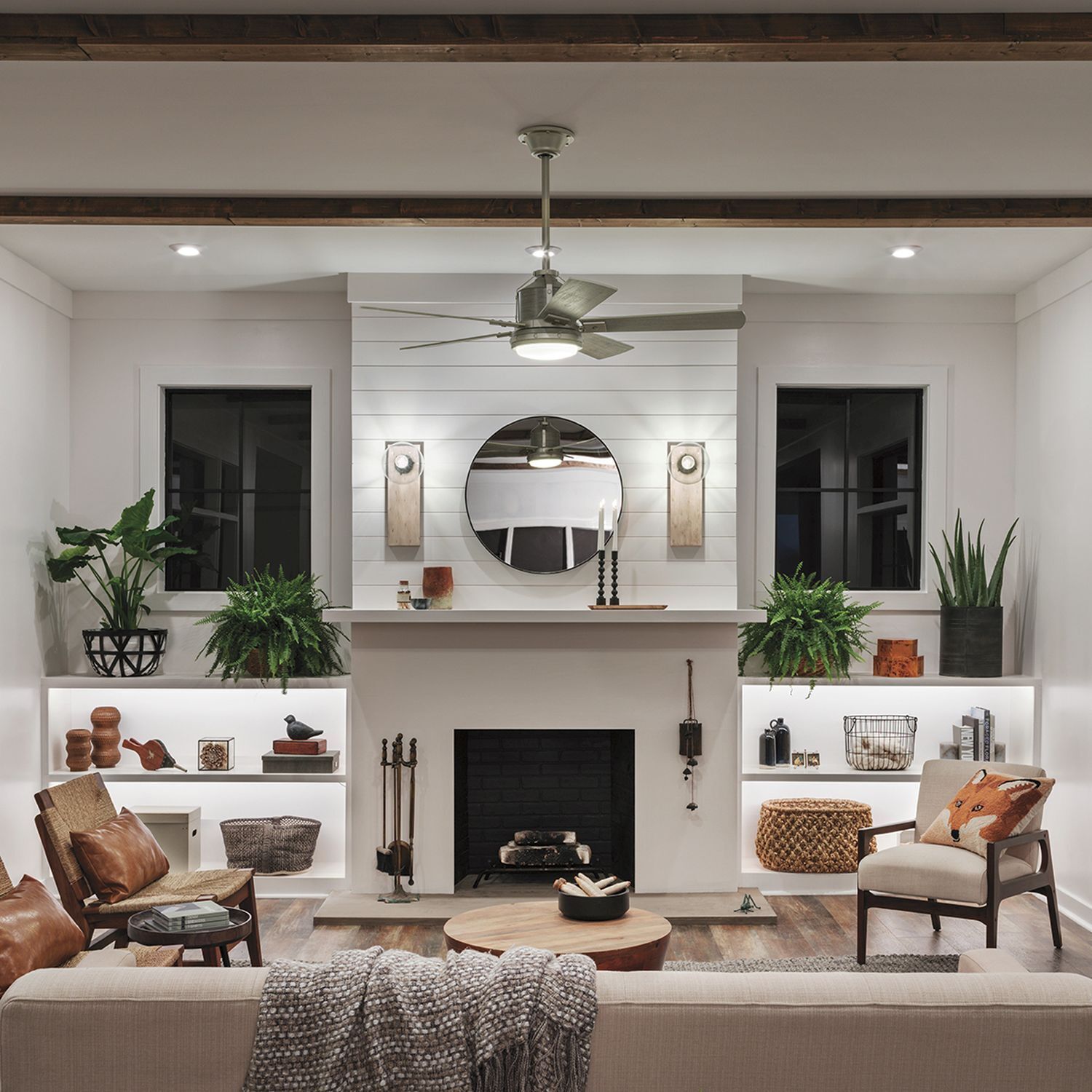 Deckenventilator mit Fernbedienung LED Beleuchtung dimmbar Drinnen, Innenarchitektur, Inneneinrichtung, Kamin, Deckenventilator