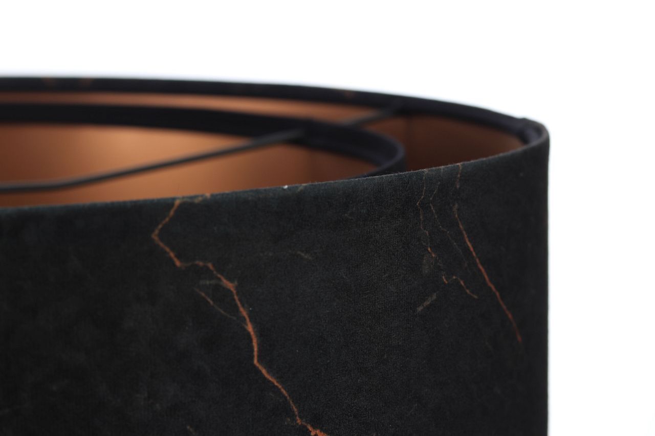 Pendelleuchte rund Stoff D: 50 cm E27 in Schwarz Kupfer Zubehor, Tasche, Handtasche