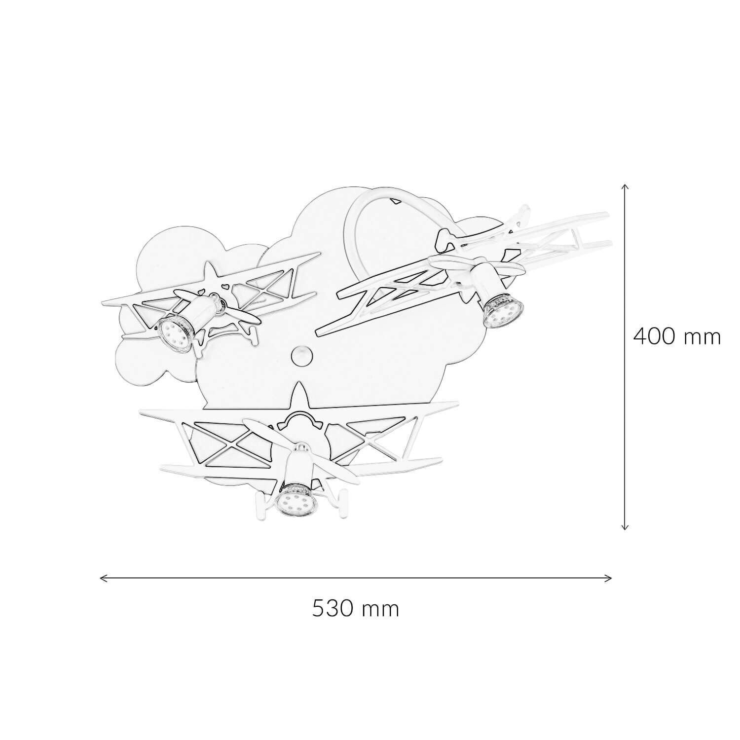 Kinderleuchte PLANE in Blau 3-flmg Flugzeug, Transport, Fahrzeug