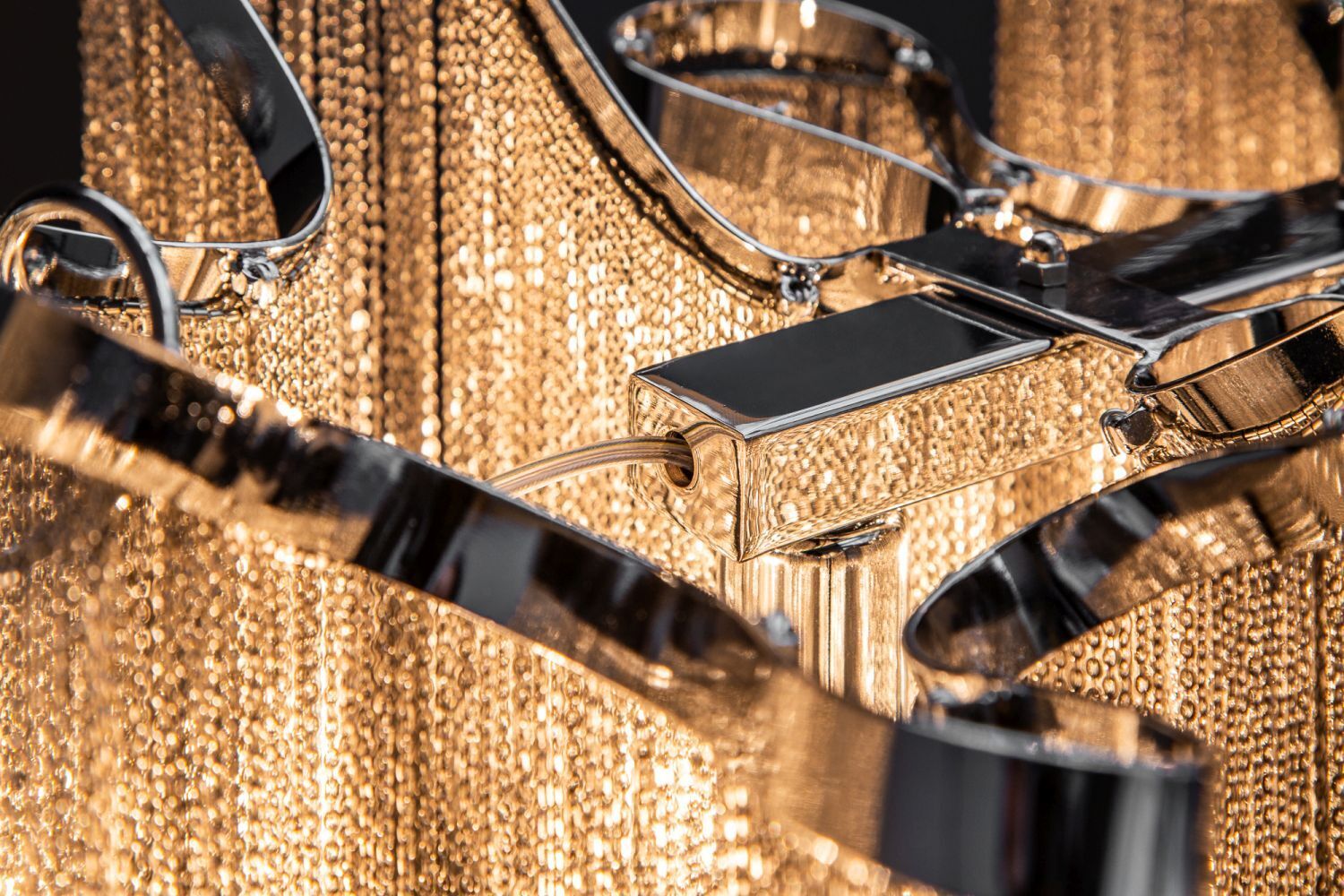 Design Pendelleuchte RIRRE Metall Ketten Silber Esstisch Zubehor, Tasche, Handtasche, Geldbörse