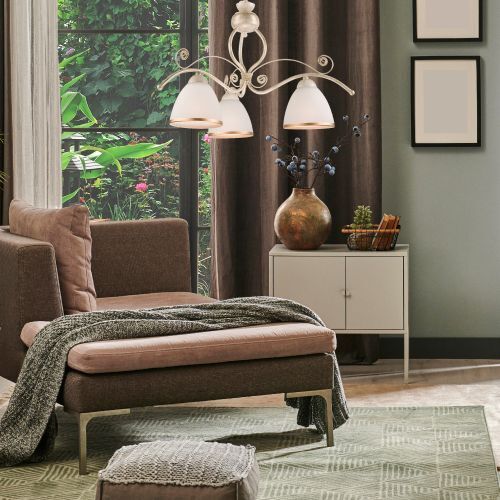 Hängelampe Esstisch Shabby Weiß Metall 3-flammig