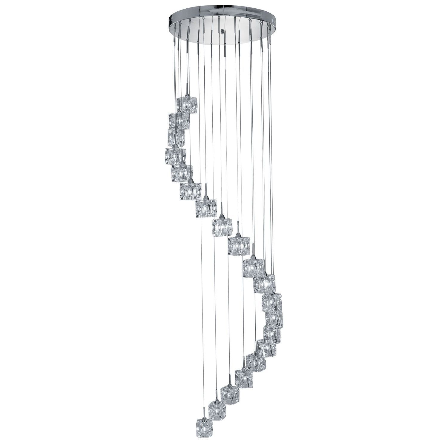 Runde LED Hängelampe 20-flammig Metall Glas Ø45 cm 3 W